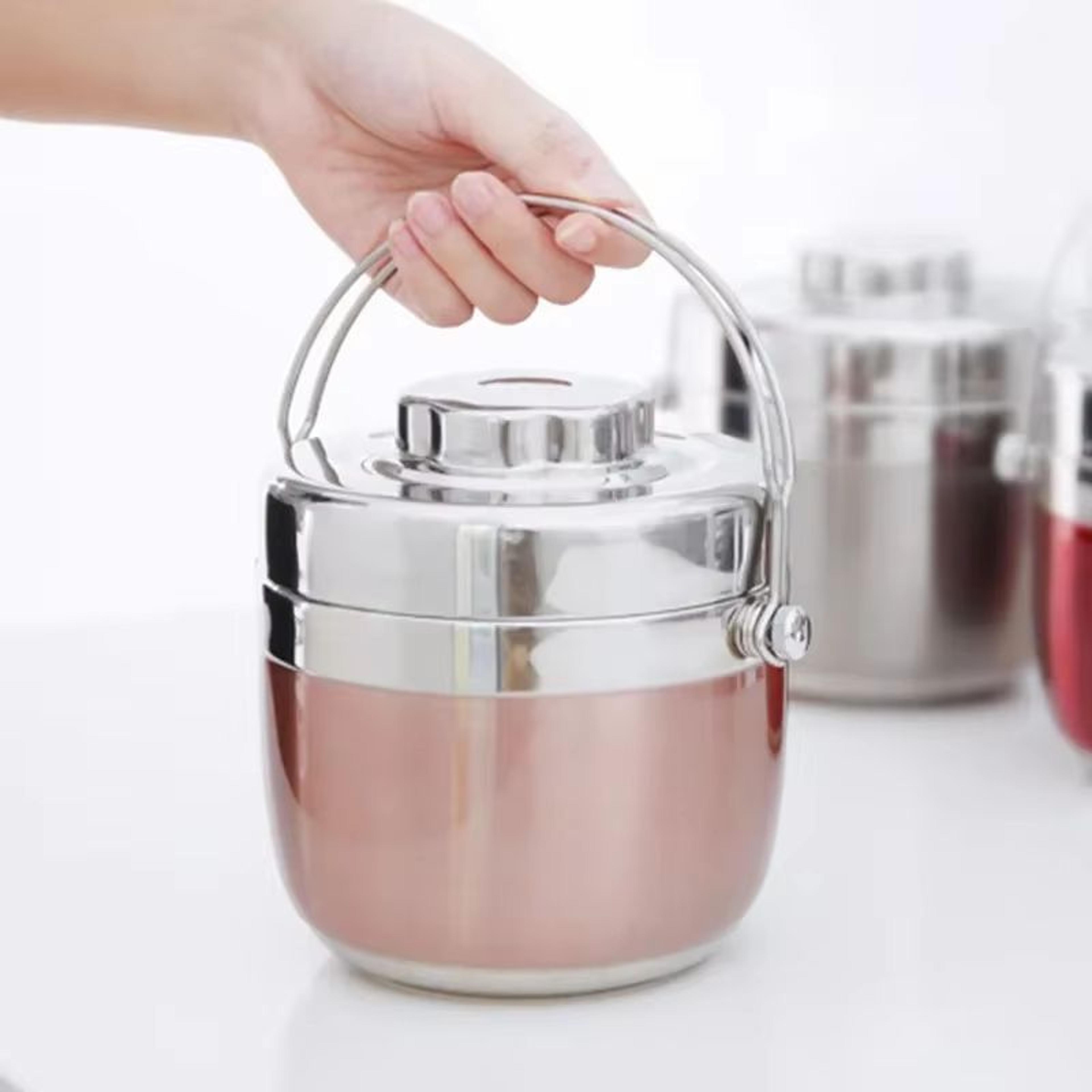 stainless steel food thermos lunch box with bag and tableware