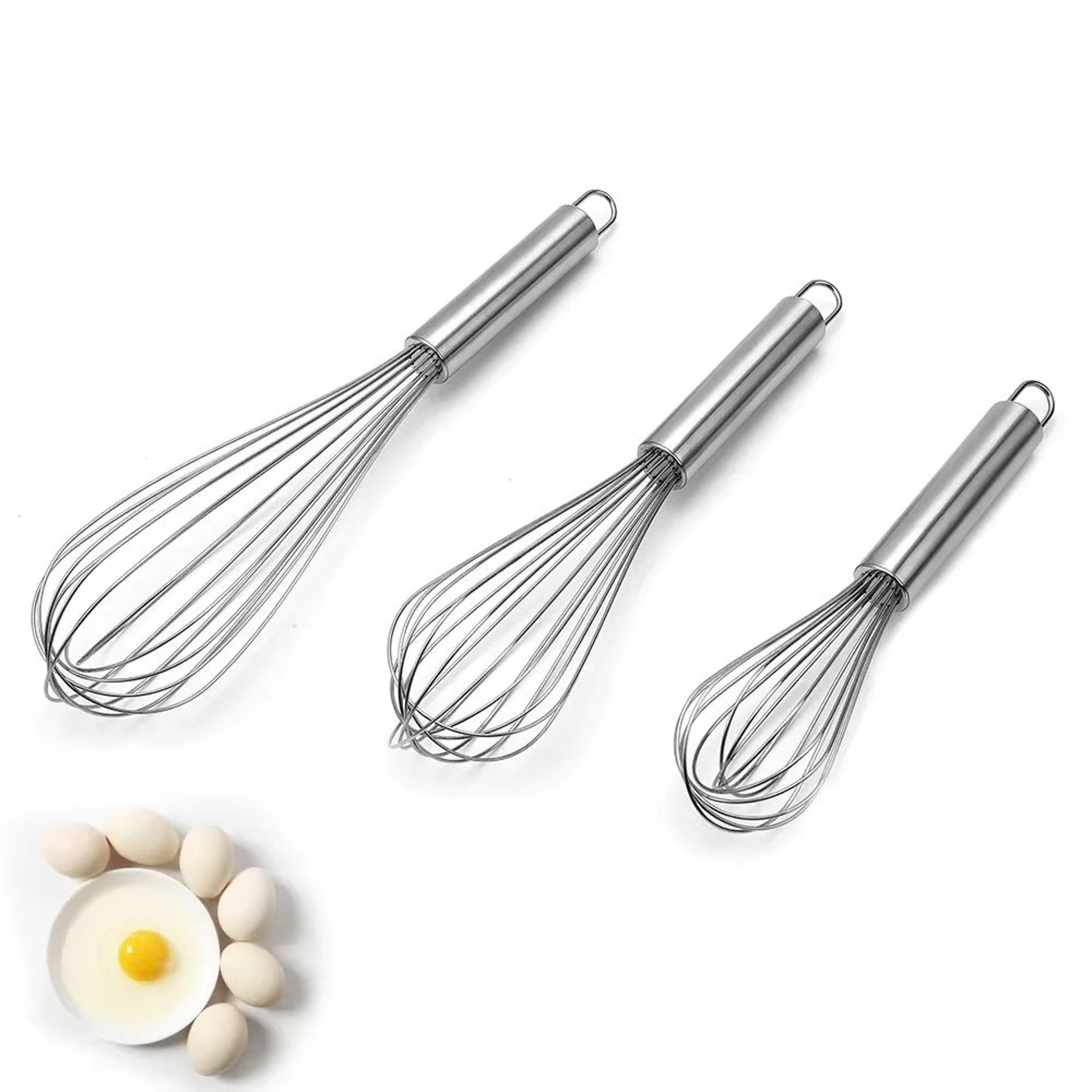 stainless steel balloon whisk egg beater for baking and cooking (6in / 8in / 10in / 12in)