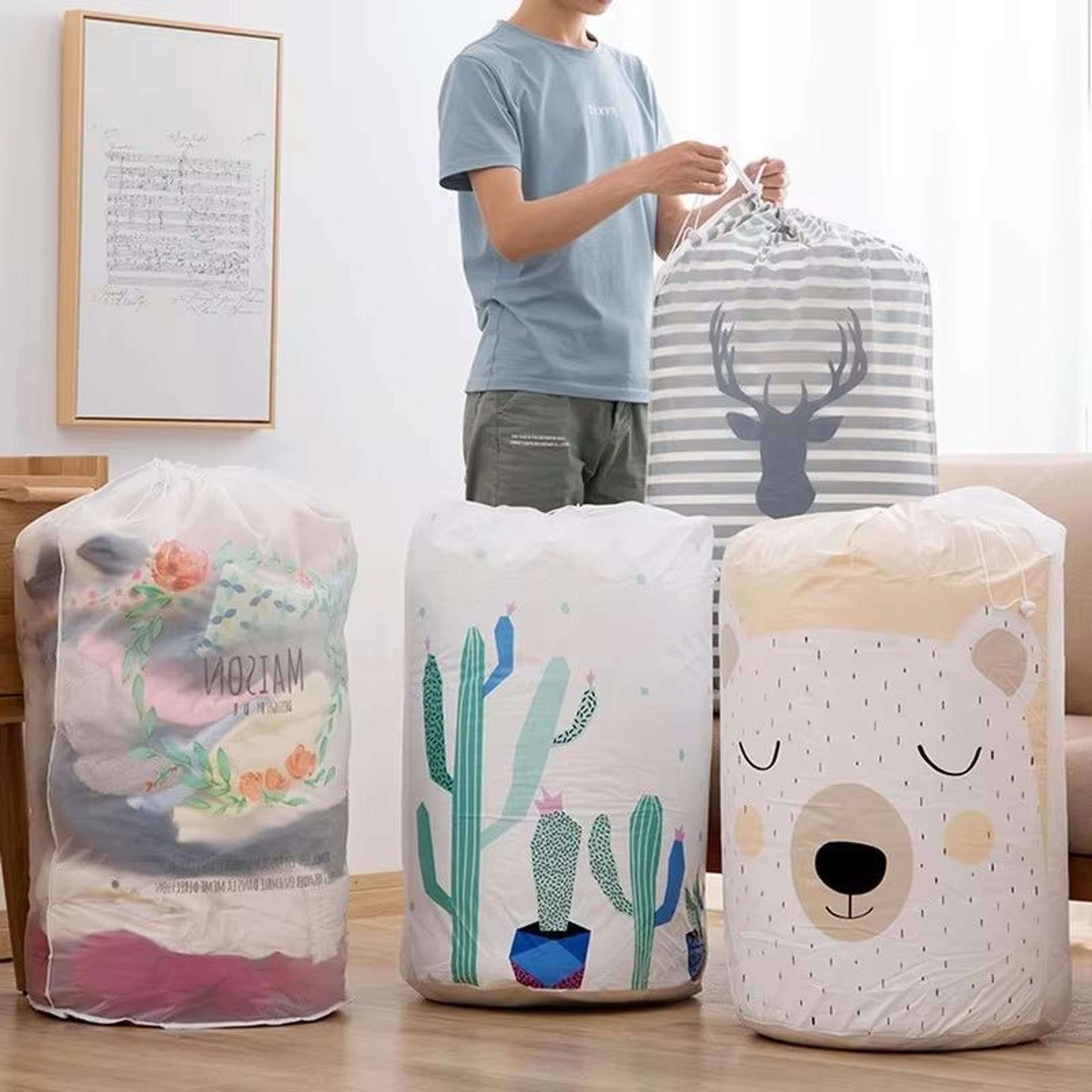 large waterproof clothes storage bag foldable blanket storage organizer for bedding, pillows & home organization