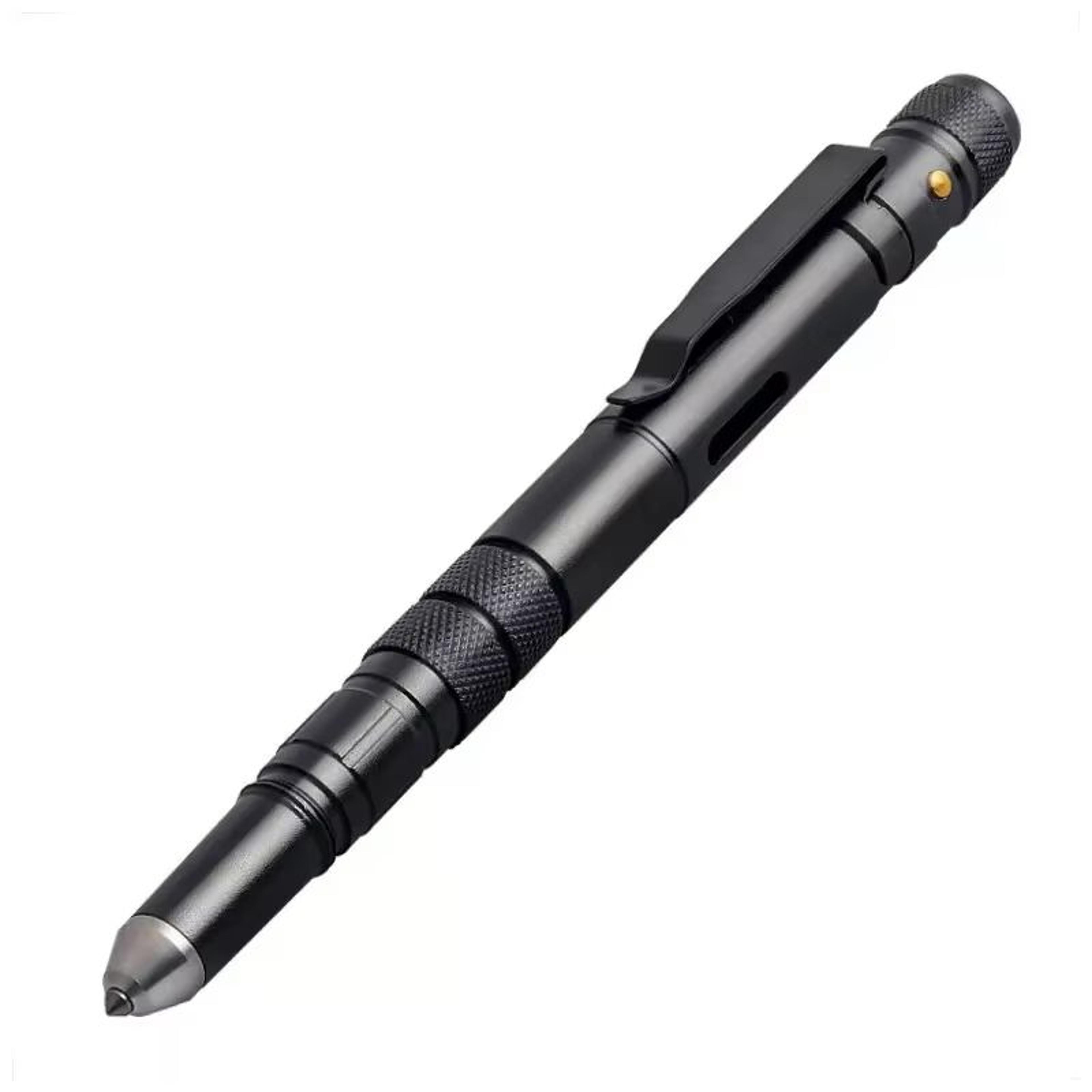 4-in-1 tactical pen flashlight with glass breaker – anti slip emergency edc tool
