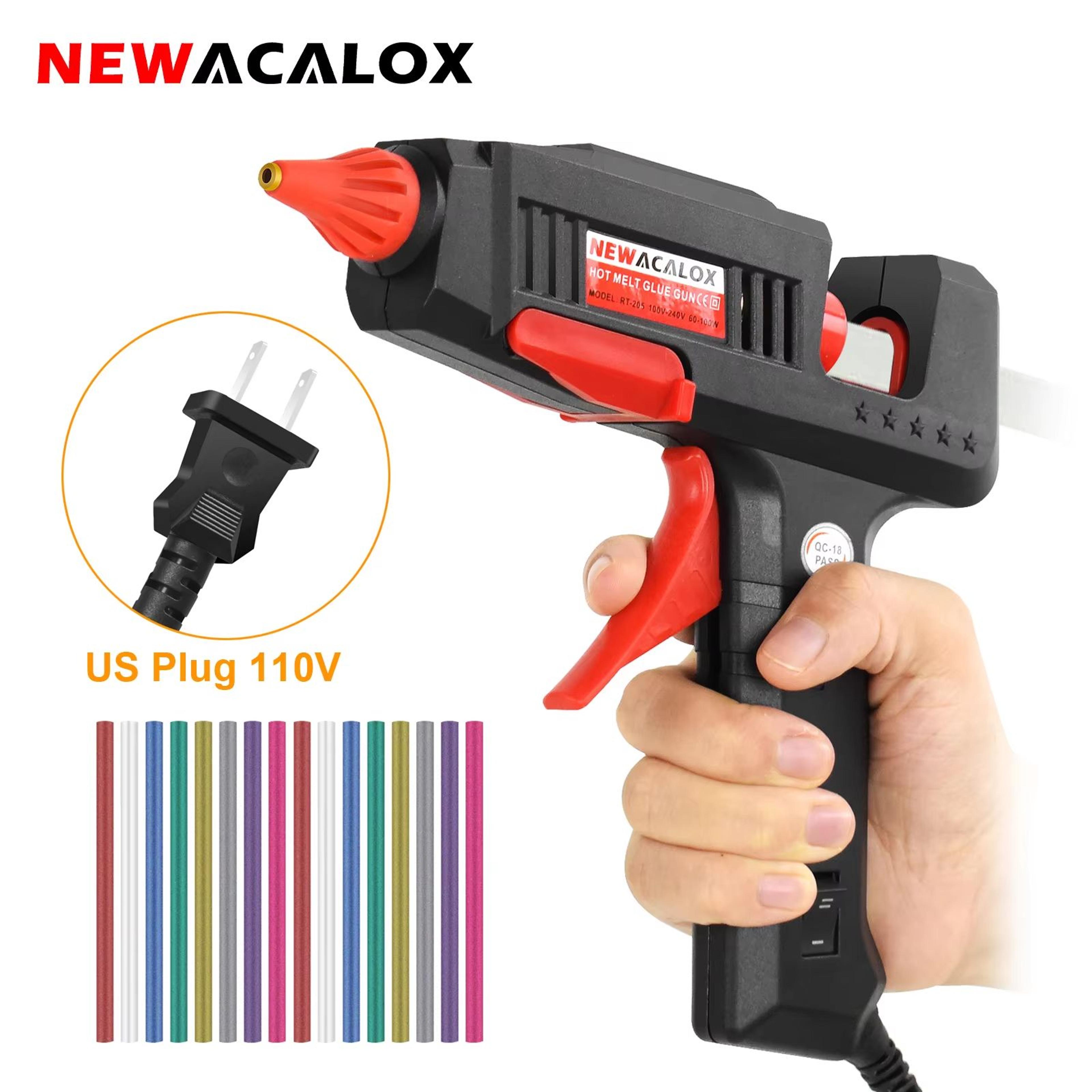 newacalox dual power hot glue gun 60/100w with 16 glue sticks – fast heating industrial glue gun for crafts & diy repair