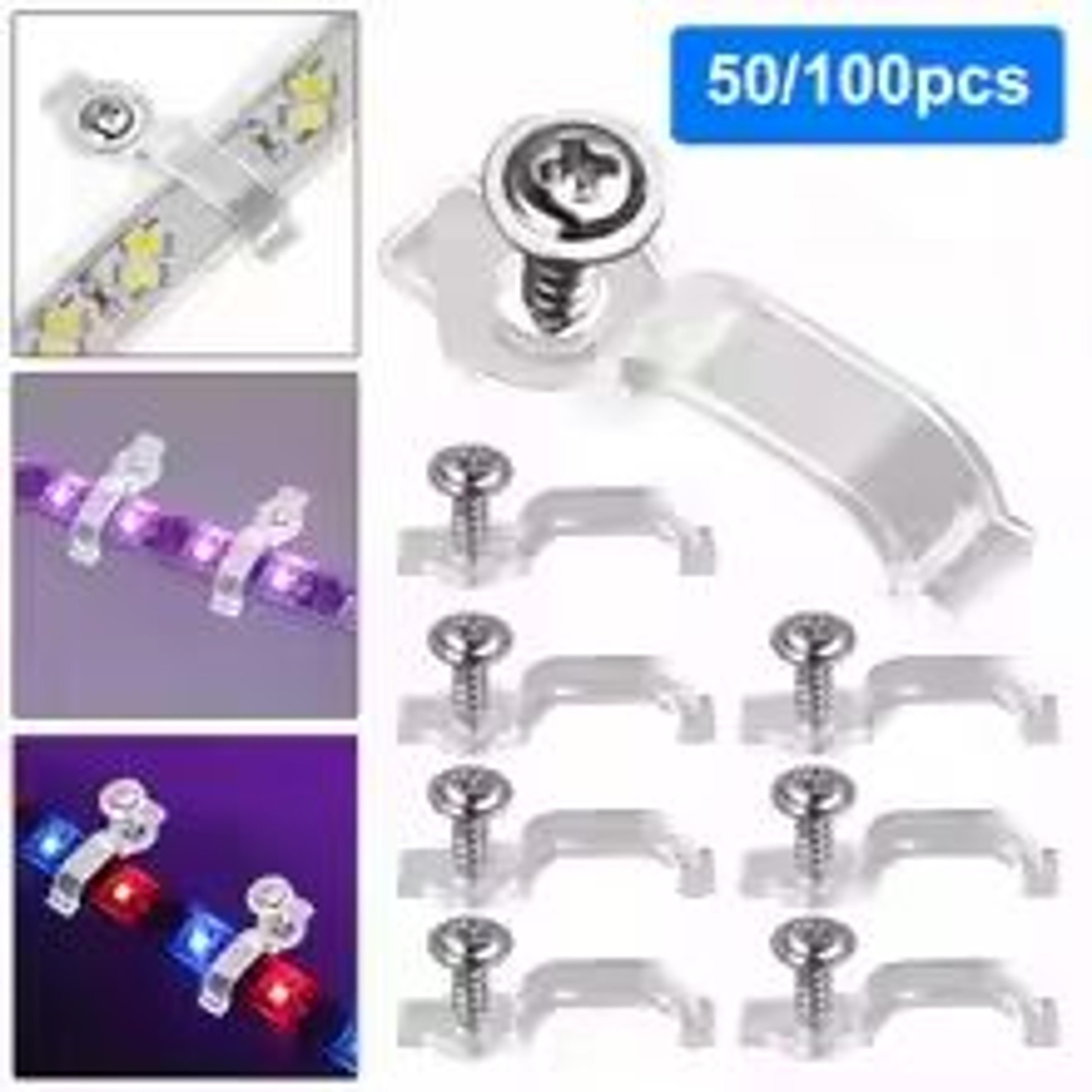 led strip fixing clips with screws for 5050 led strip lights (50 or 100 pcs mounting brackets)