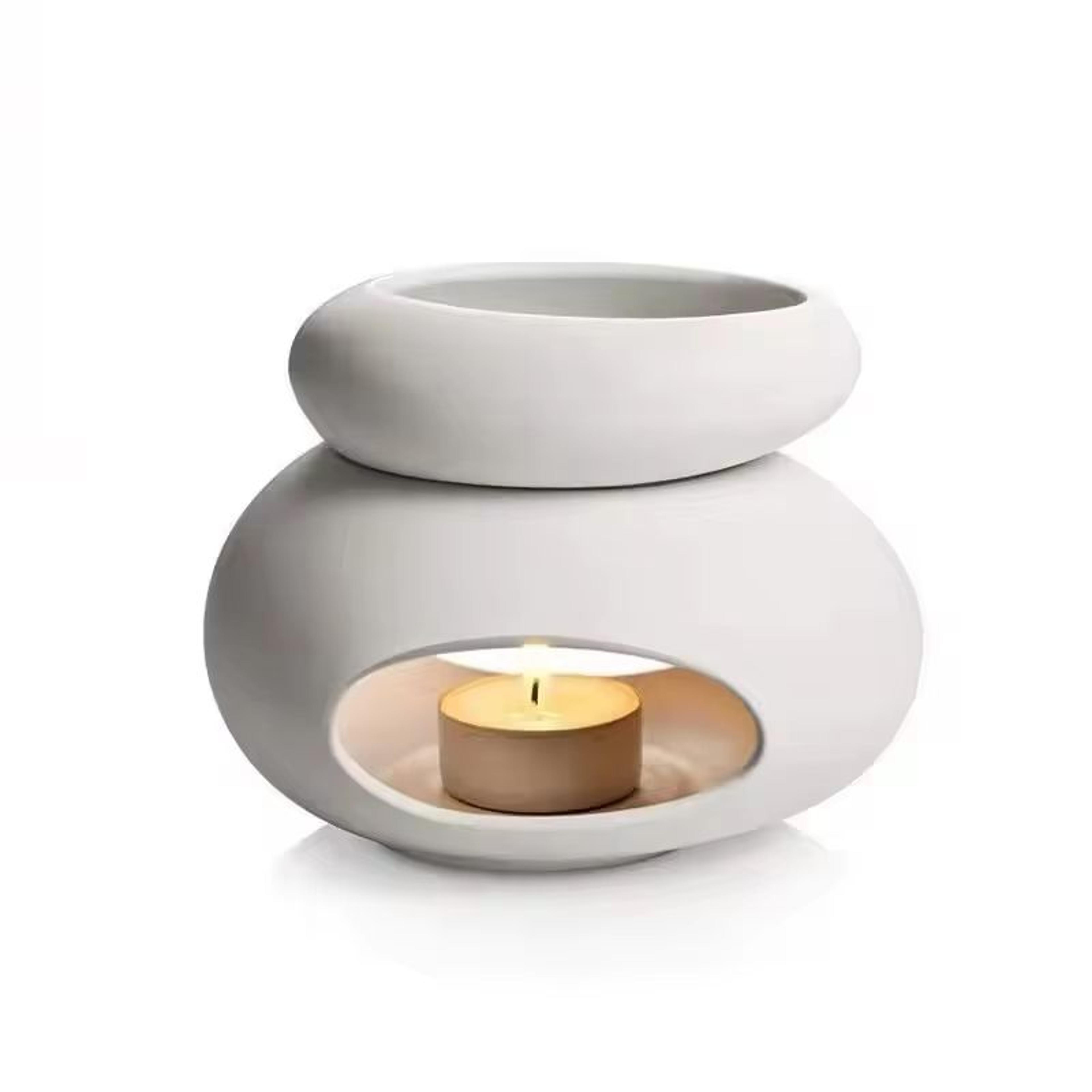 3-in-1 candle wax melt warmer essential oil aromatherapy burner lamp with candle holder