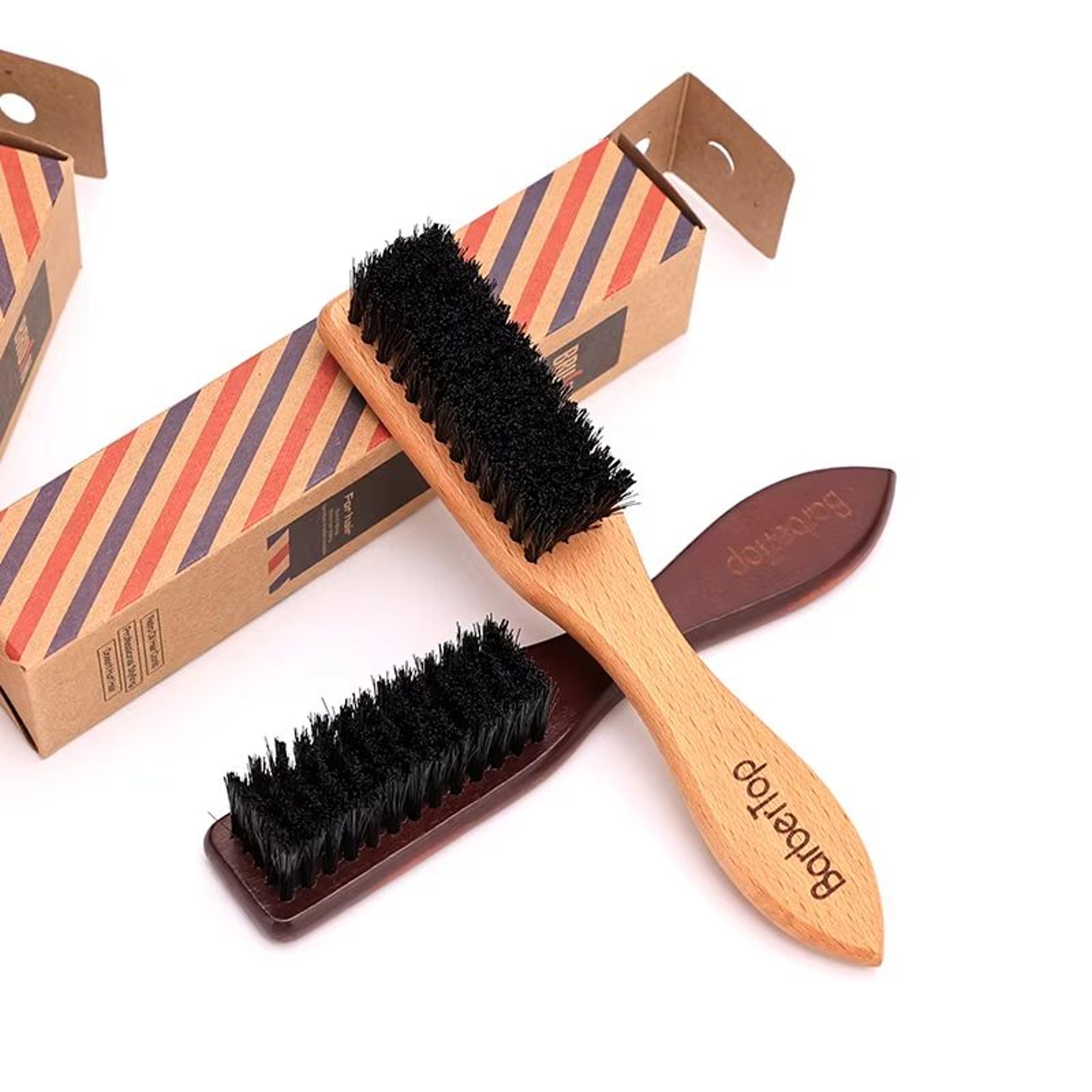 barber neck hair duster brush wooden handle soft bristle beard brush for hair cutting & grooming