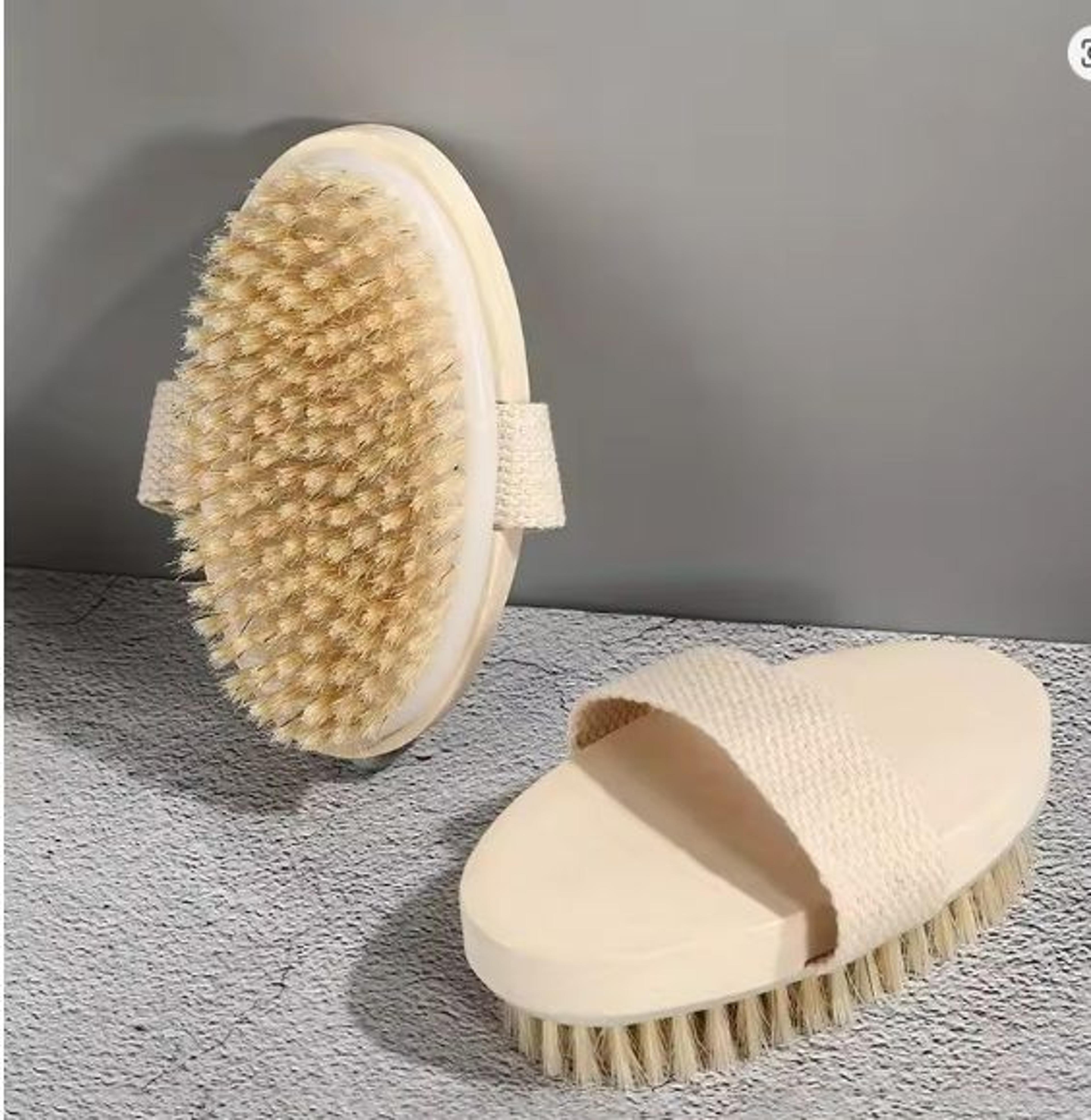 natural wooden body brush soft bristle exfoliating bath brush for wet & dry skin care