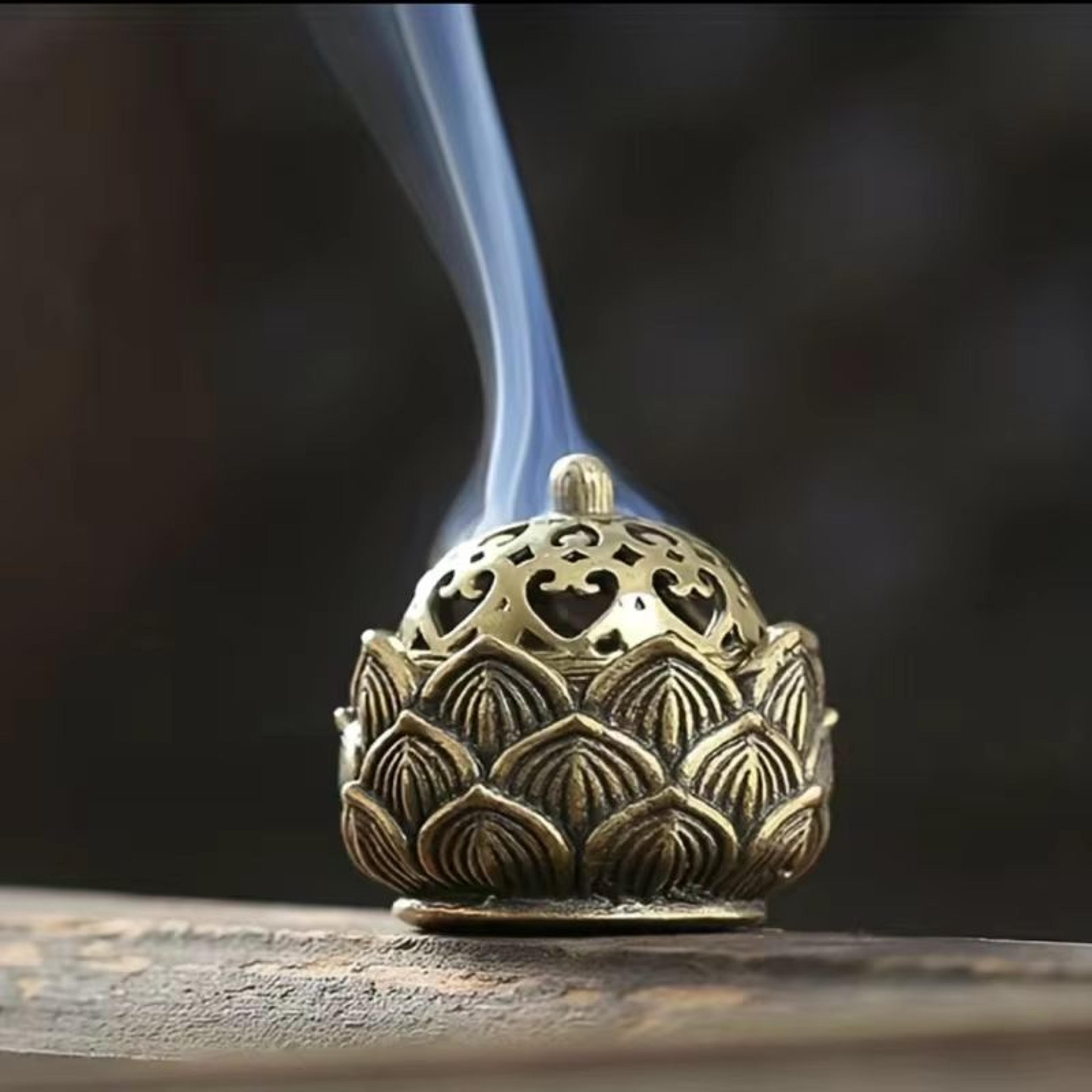 mini lotus incense cone burner – lotus incense holder zen meditation decor