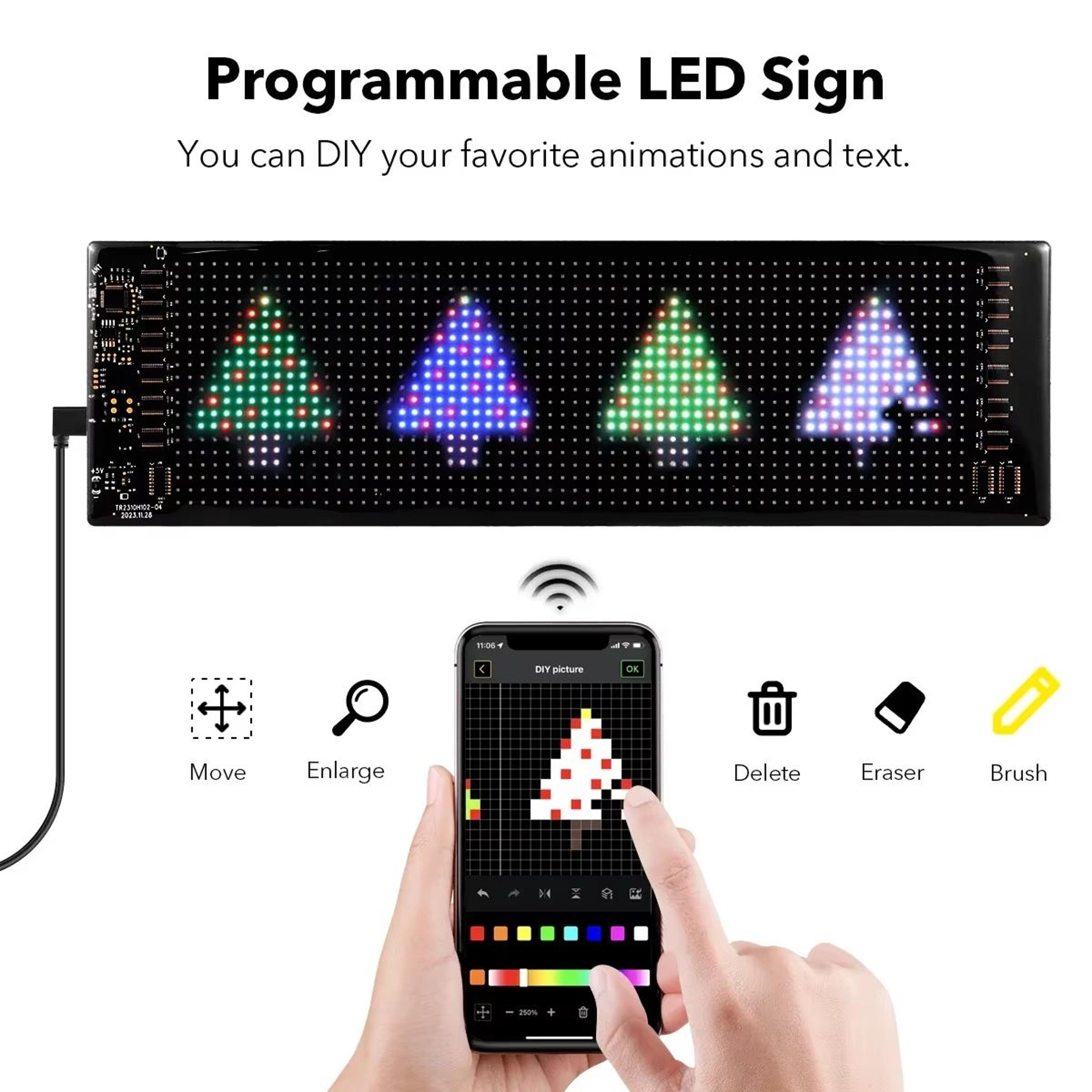 programmable led scrolling sign panel – led scrolling advertising sign with bluetooth app control