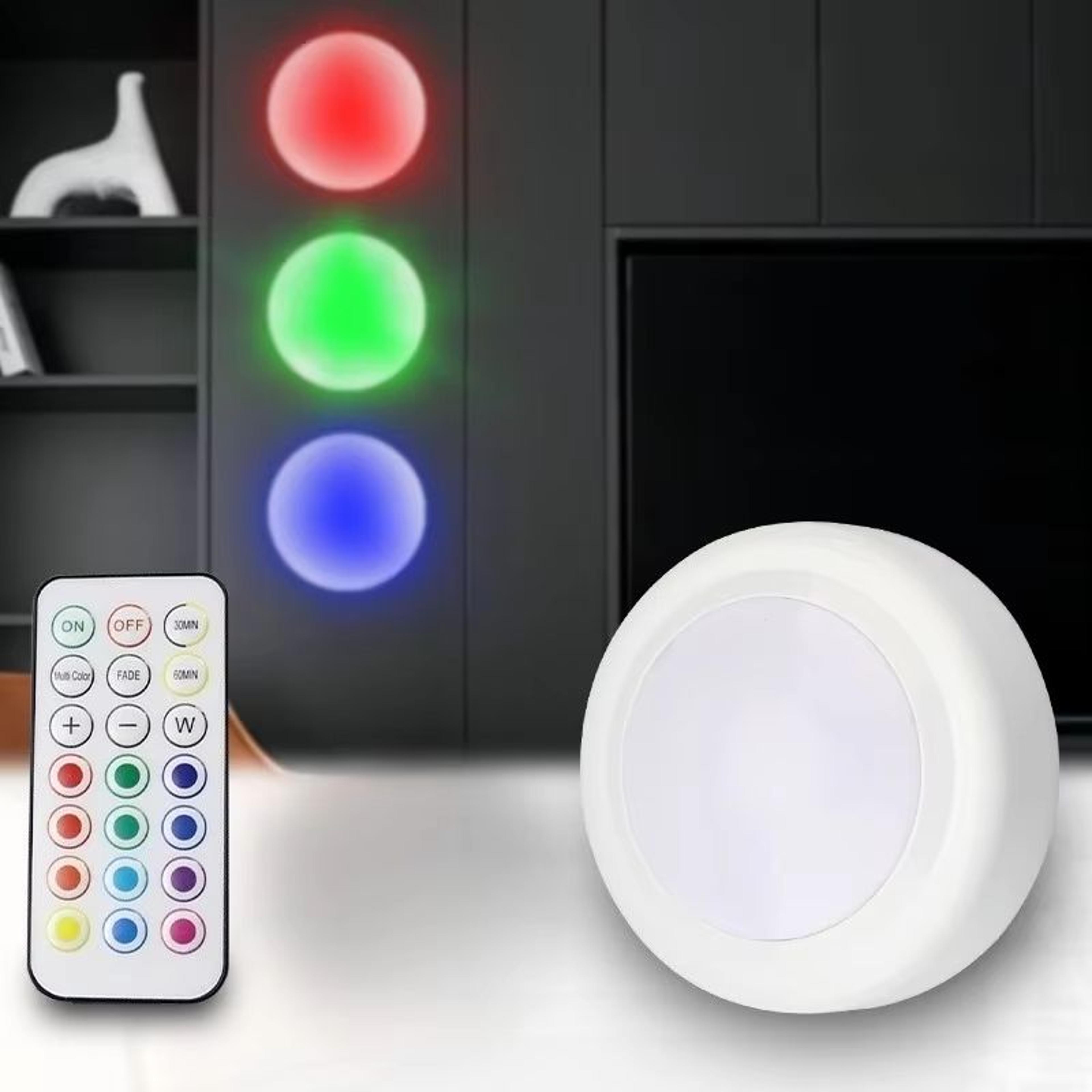 mini led remote control night lights 3 pack wireless stick on cabinet lamp