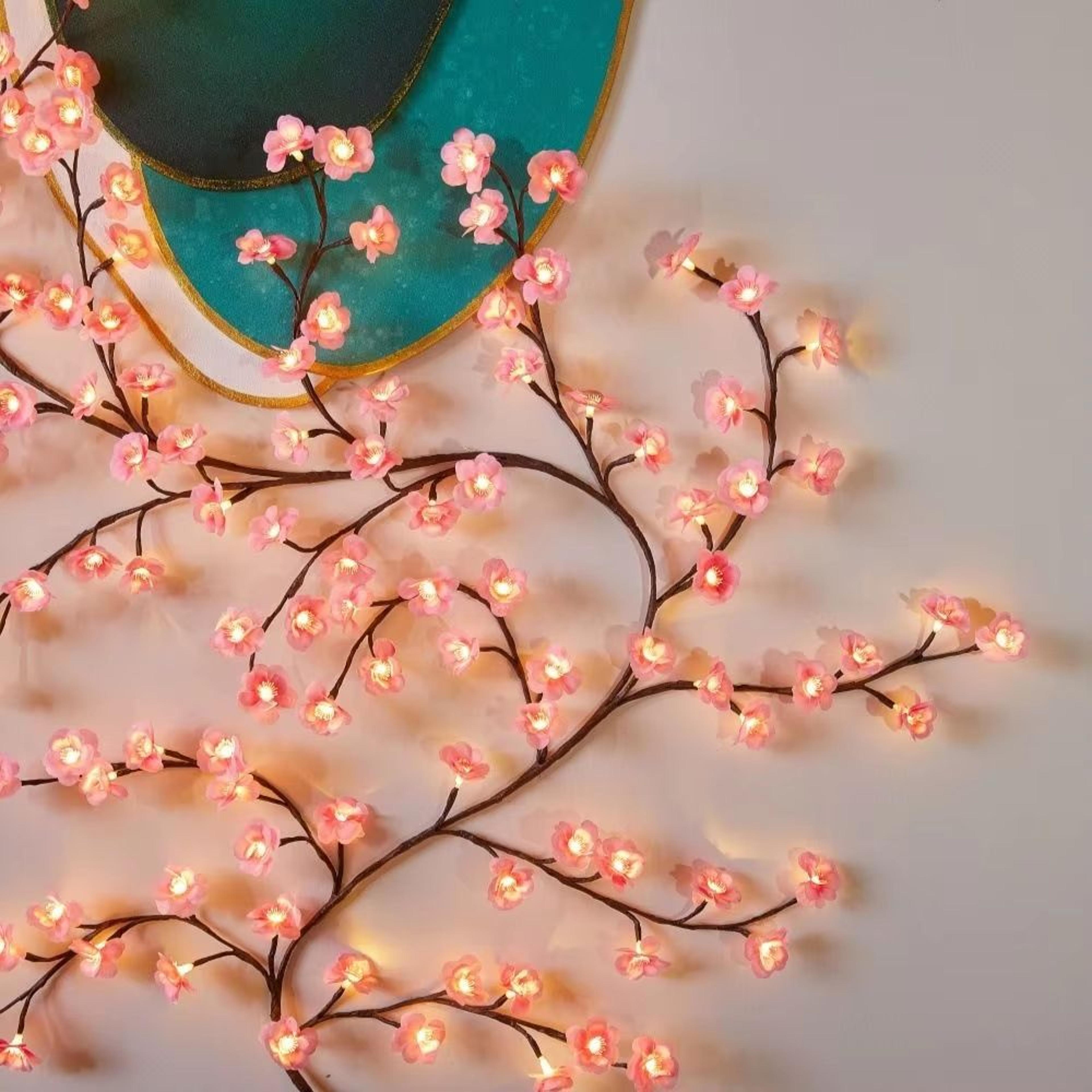 cherry blossom willow vine lights usb bendable branch decor