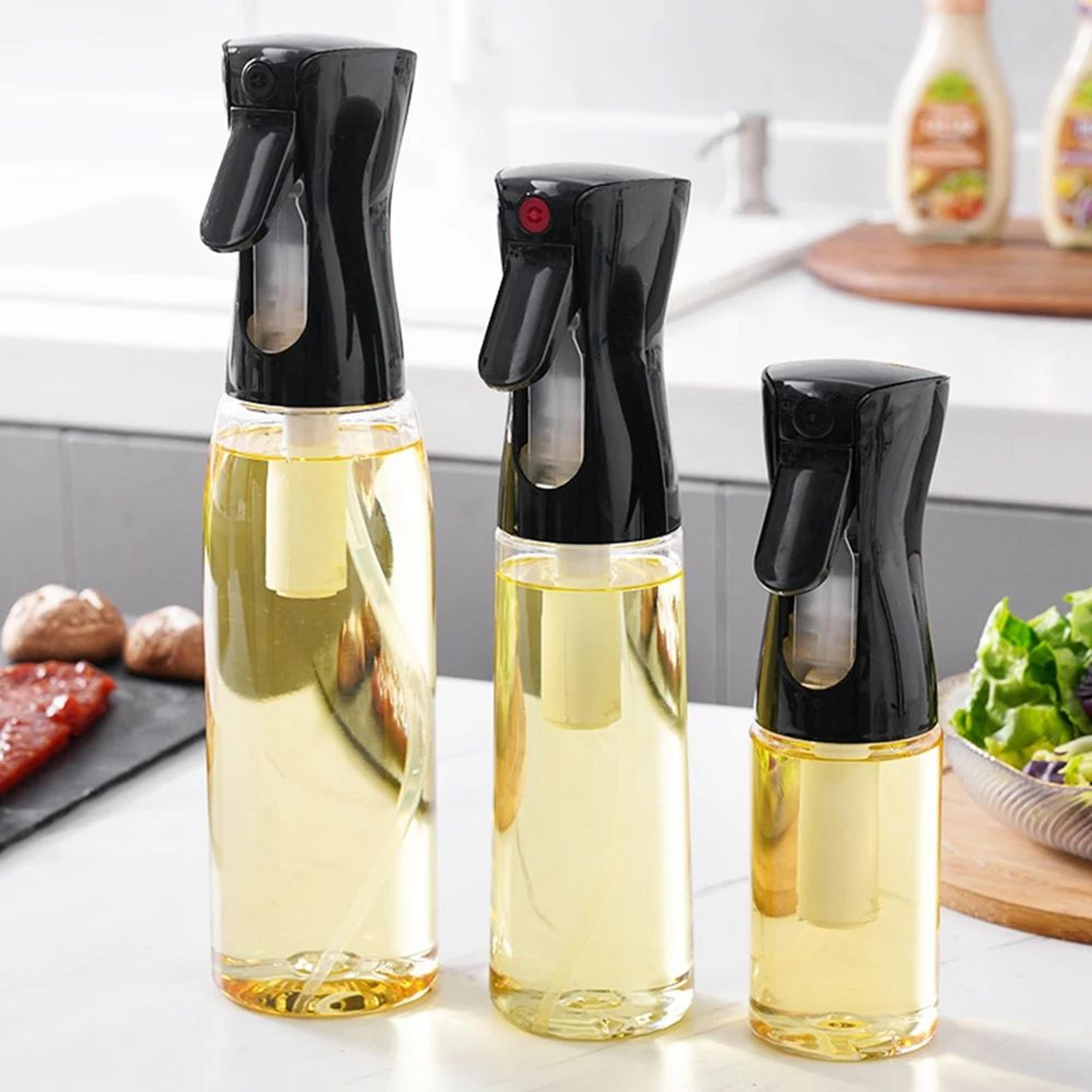 2-in-1 olive oil spray bottle dispenser for cooking, bbq, and kitchen use