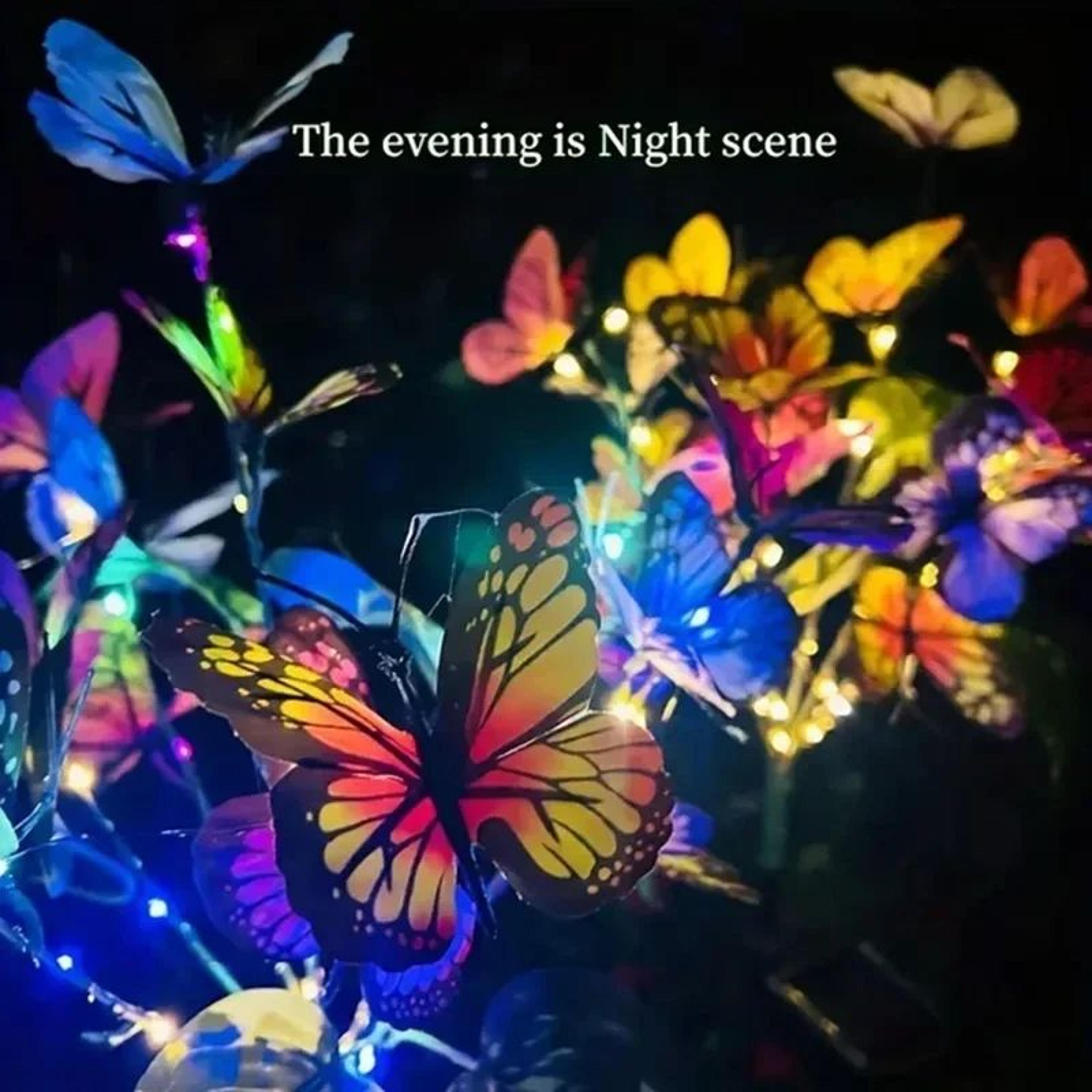 solar butterfly flower garden light waterproof outdoor yard decor