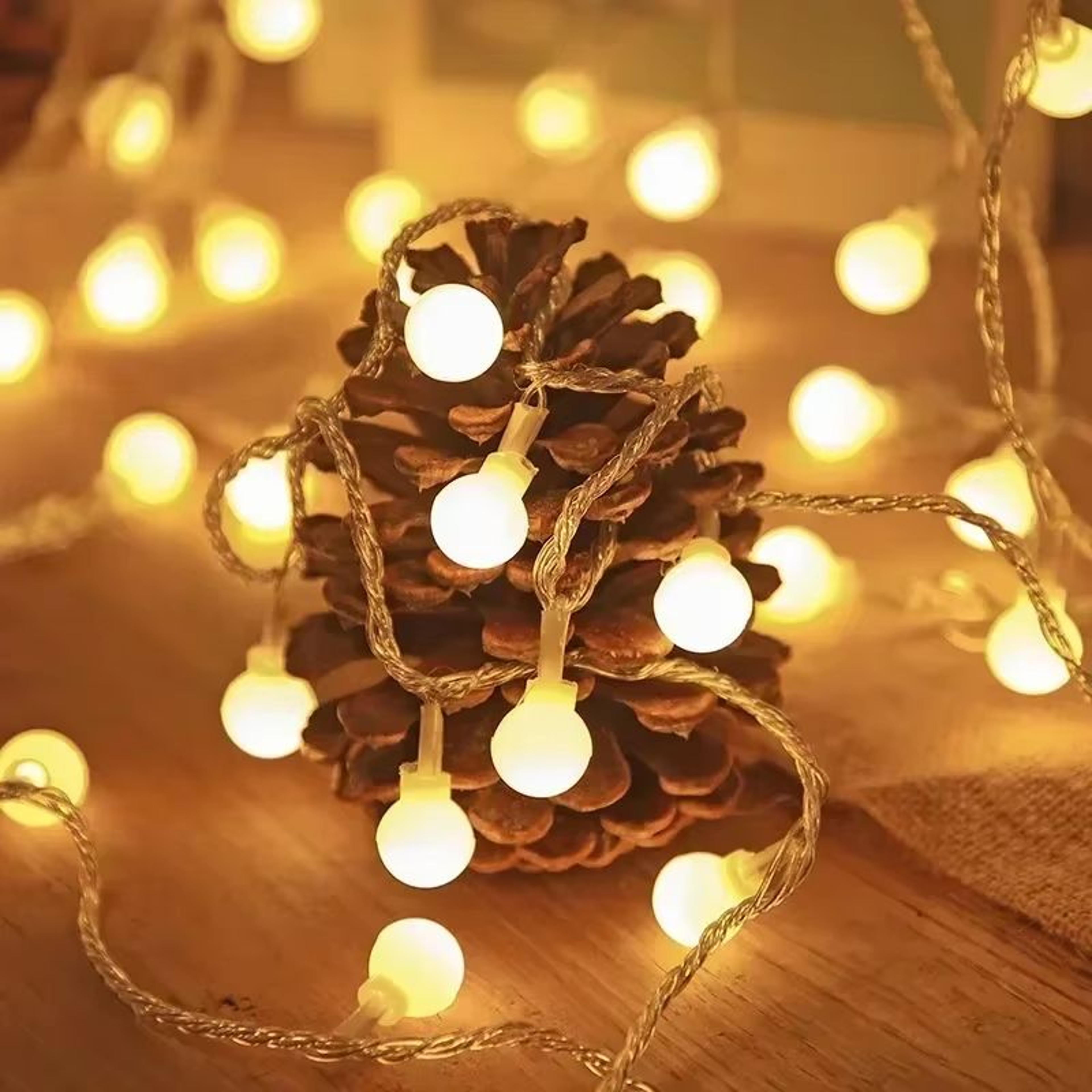 battery powered white ball string lights 1.5m 10 led fairy garland