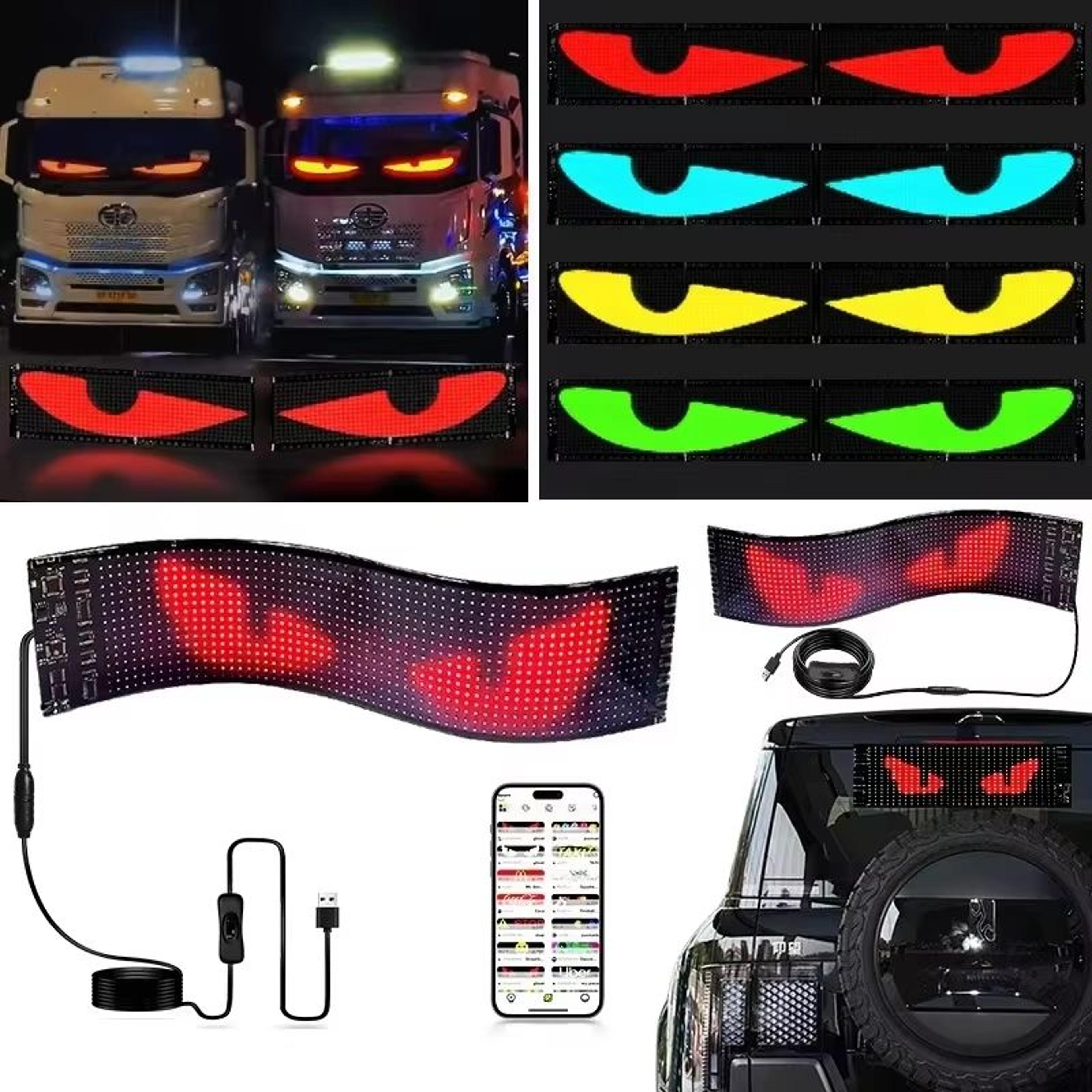 rgb led matrix pixel panel for car and truck with bluetooth app control