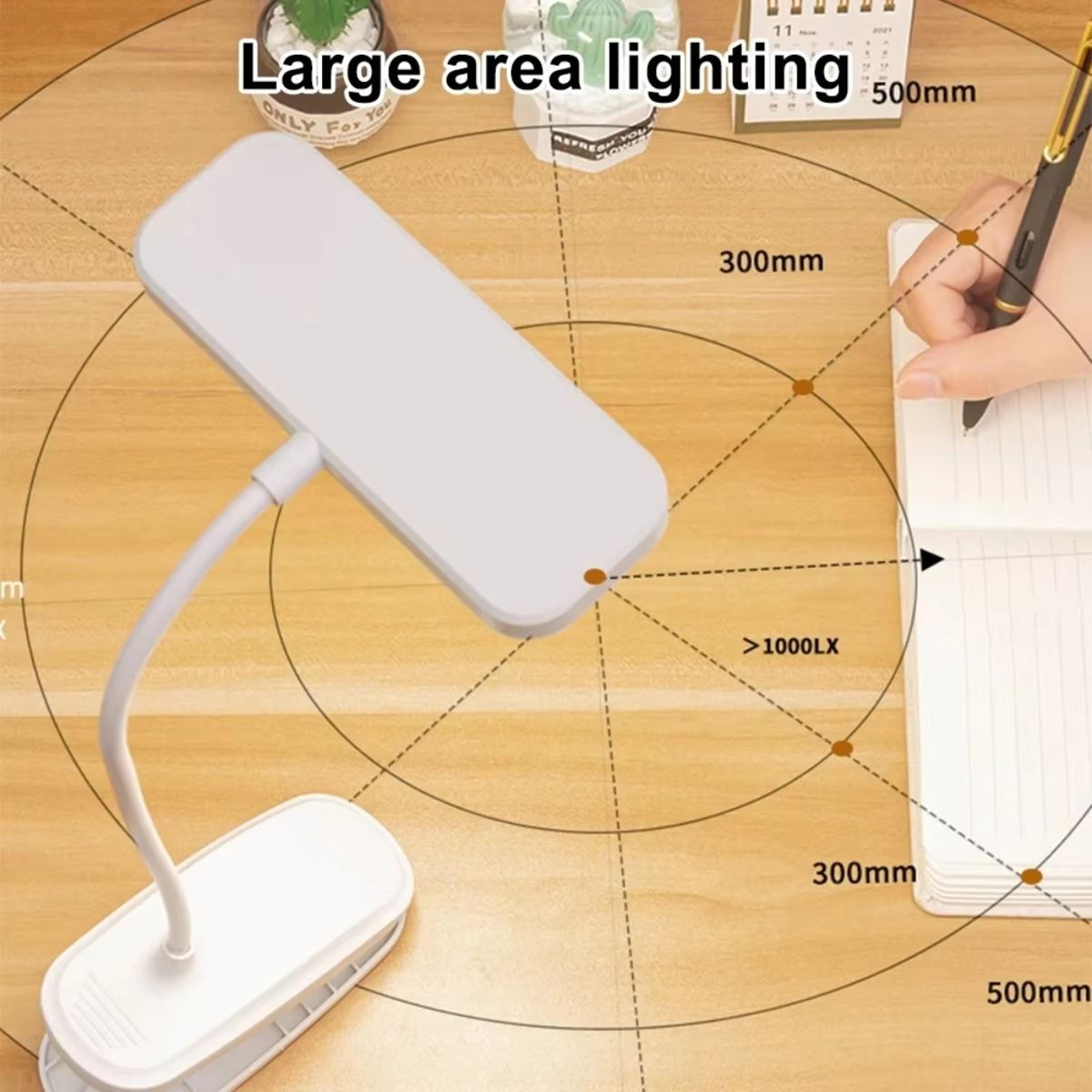 rechargeable led clip-on study lamp for dorm desk, bedside, and reading