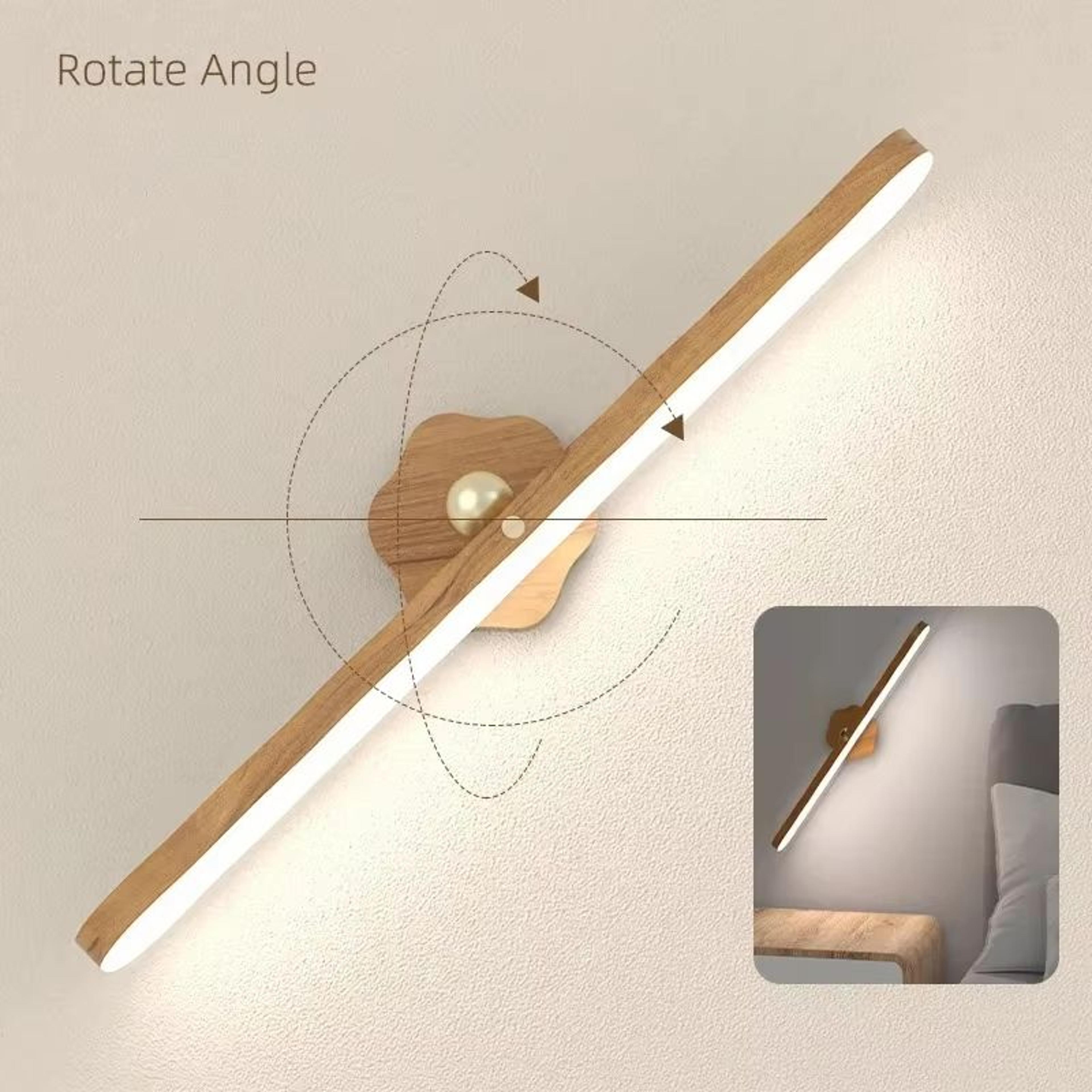 magnetic wooden wall lamp usb rechargeable led night light with touch control