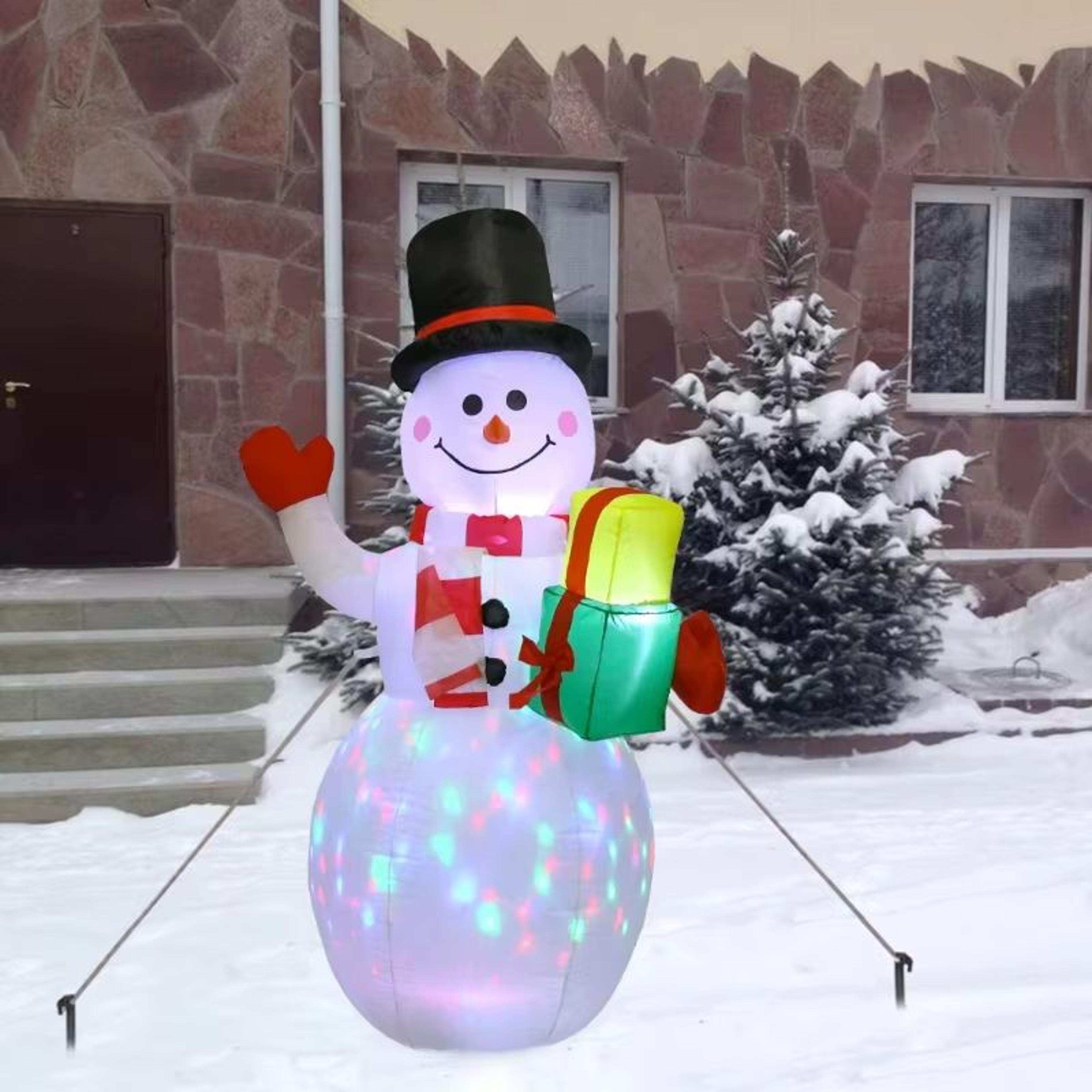 59.06in inflatable snowman christmas decoration with led lights outdoor holiday display