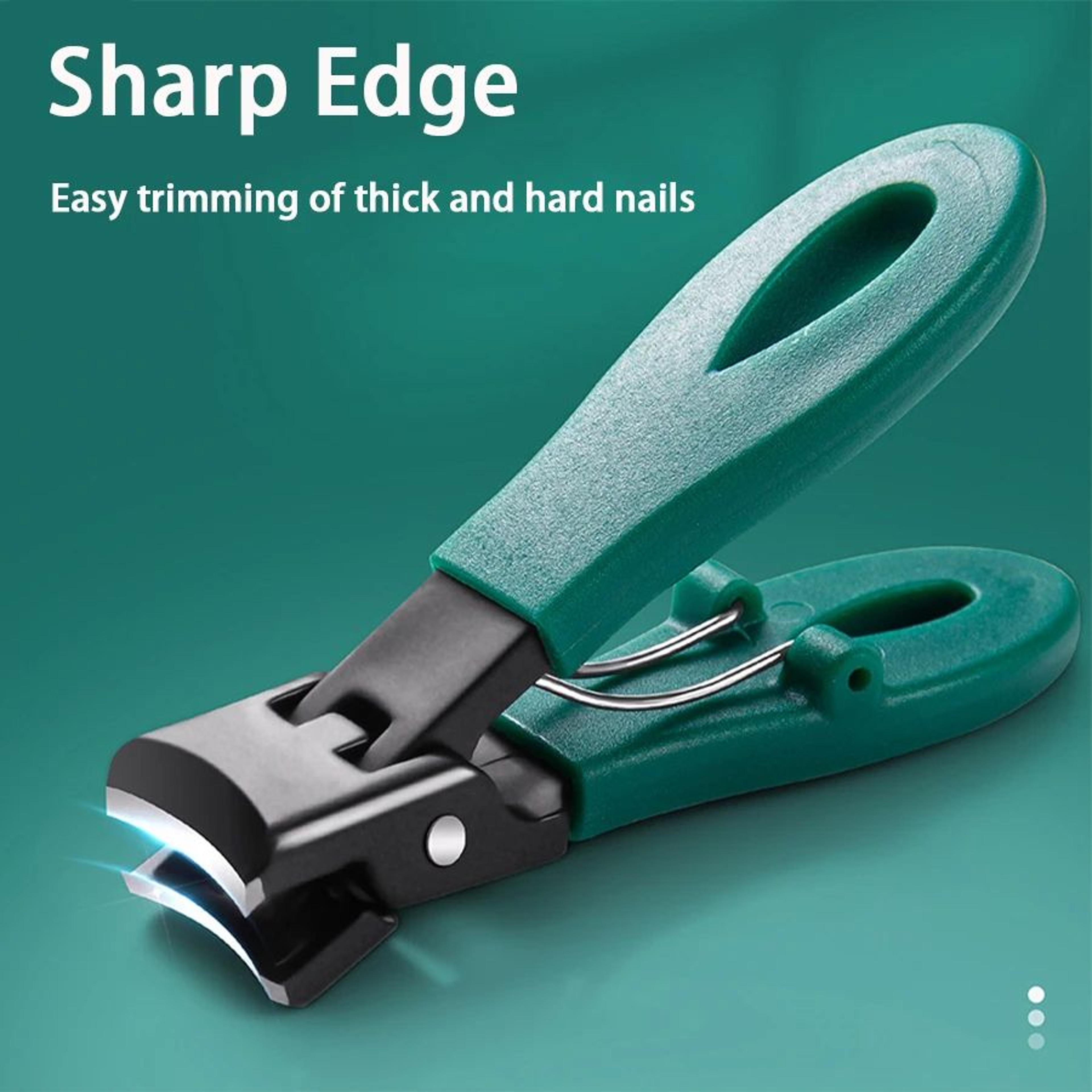 ultra sharp wide jaw nail clippers stainless steel anti splash toenail cutter for thick nails