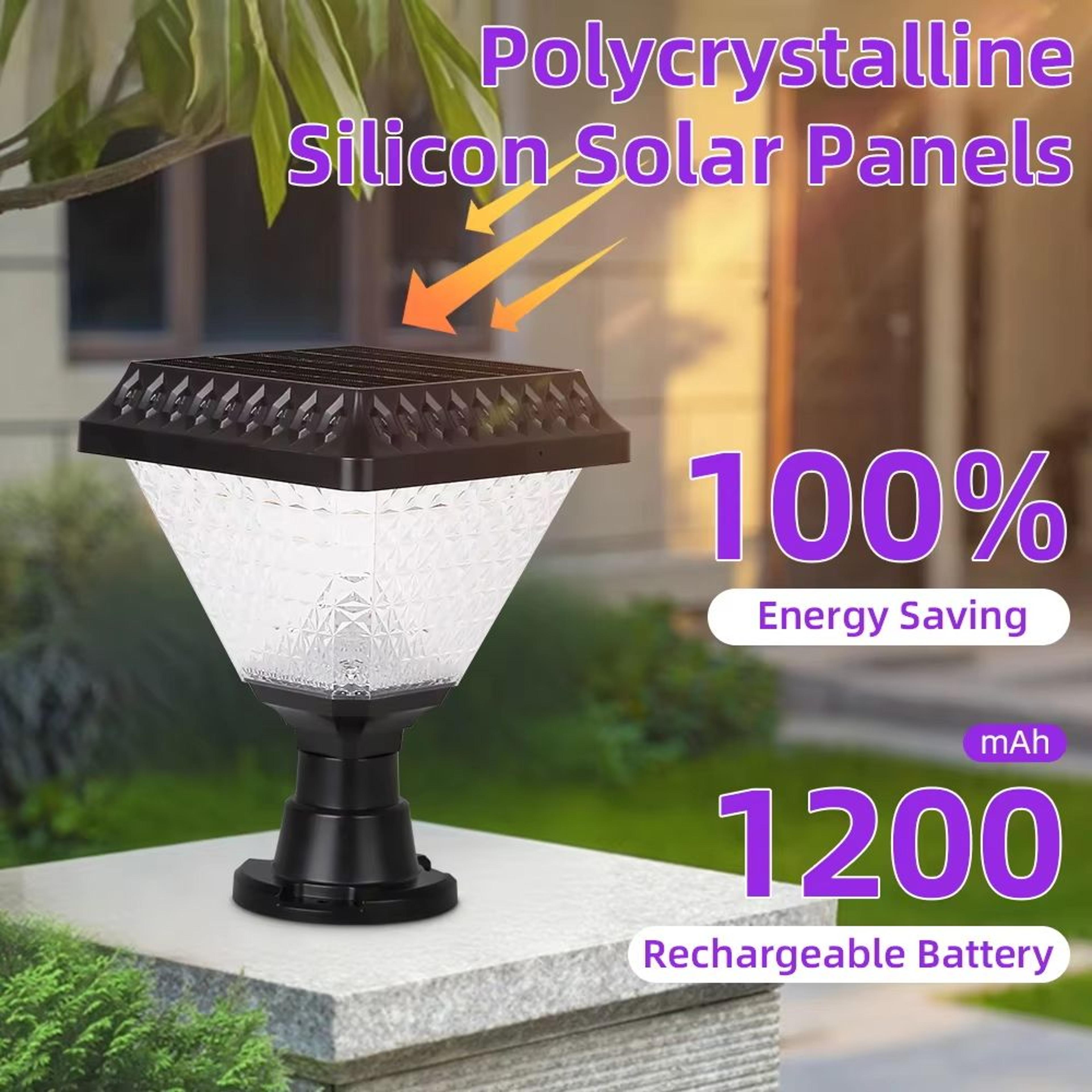 solar rgb post light with timer waterproof led outdoor garden yard lamp