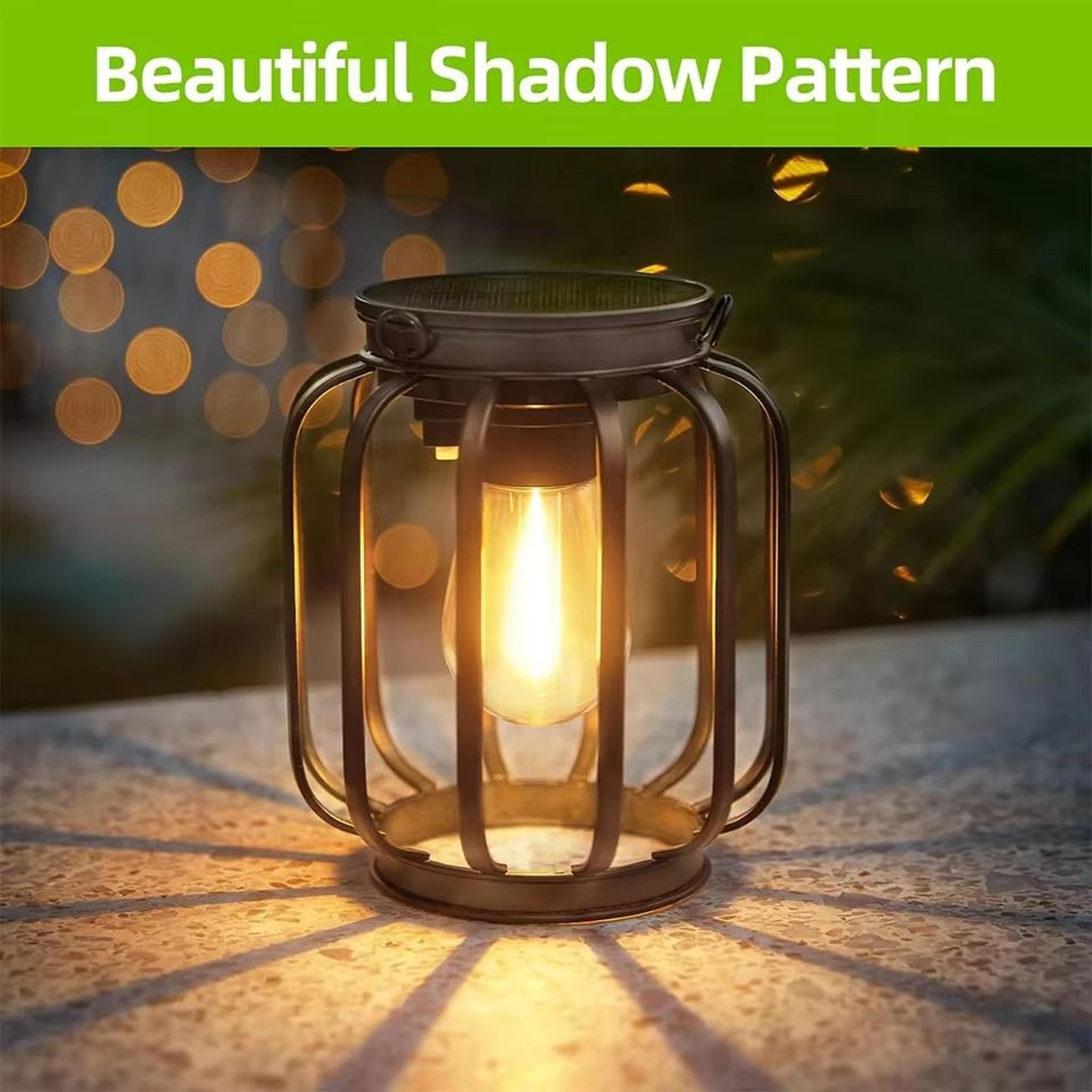 solar hanging lantern outdoor light waterproof warm led garden decor