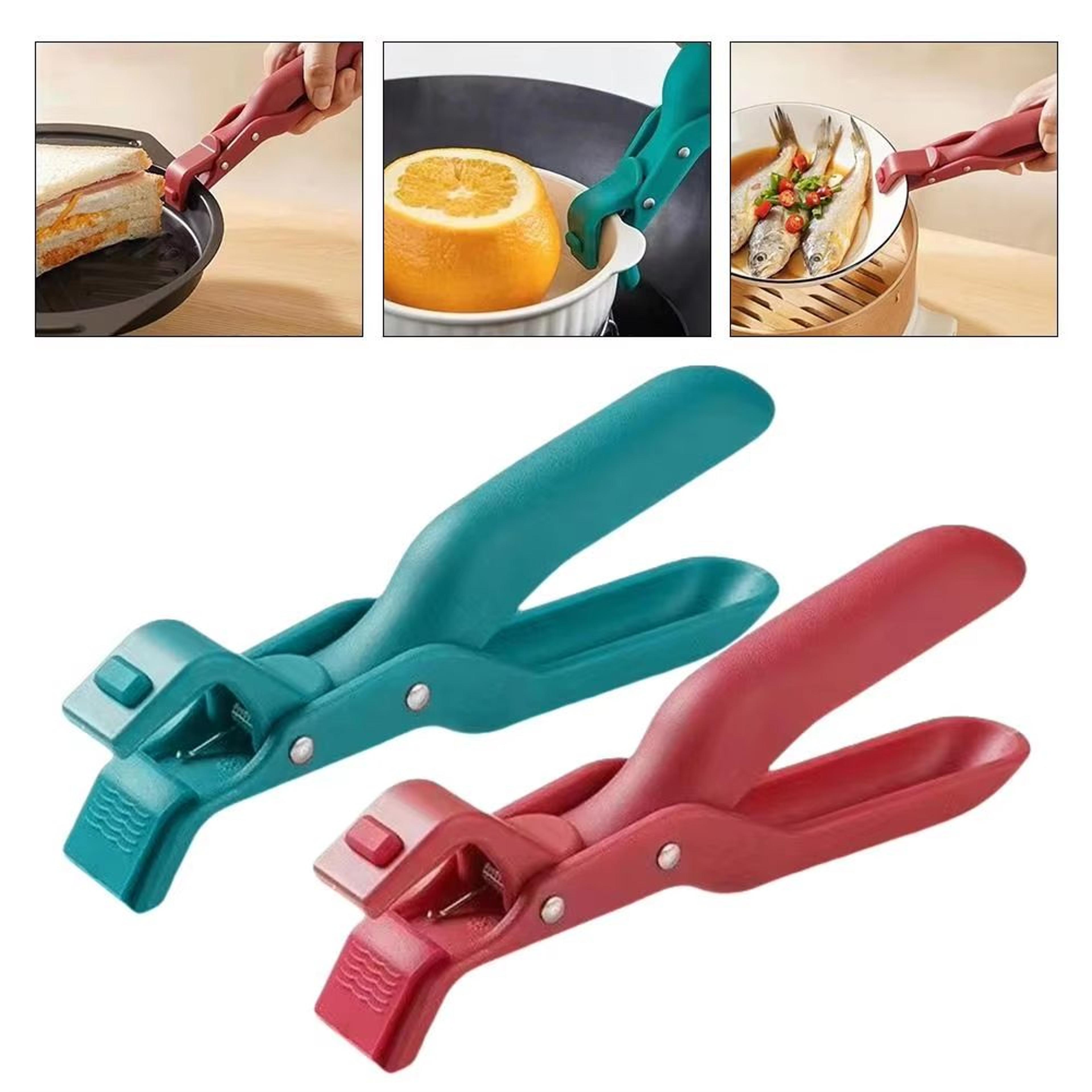 anti-scald hot plate gripper tongs multi-purpose kitchen dish lifter clip