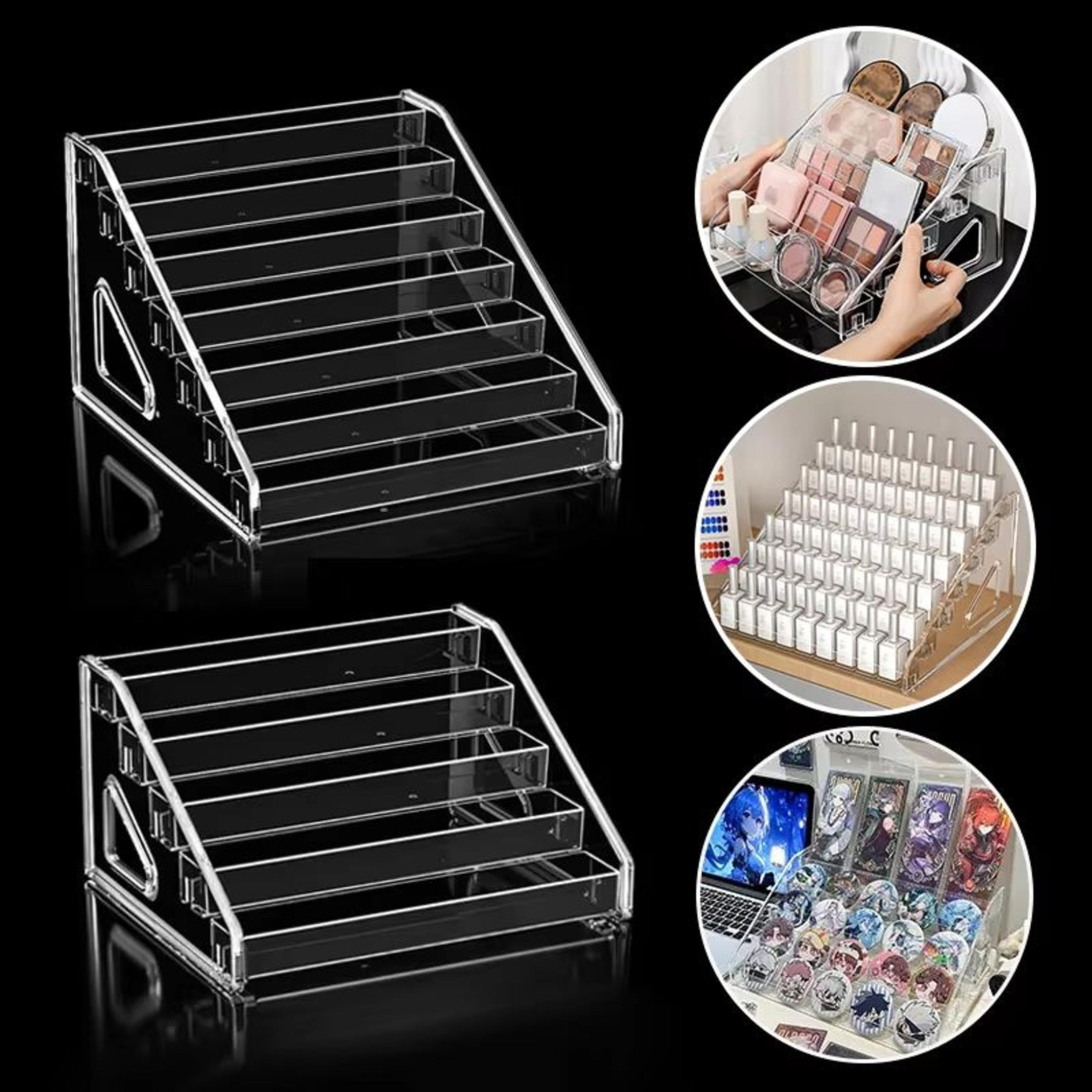 acrylic anime badge display organizer ladder shelf transparent desktop rack