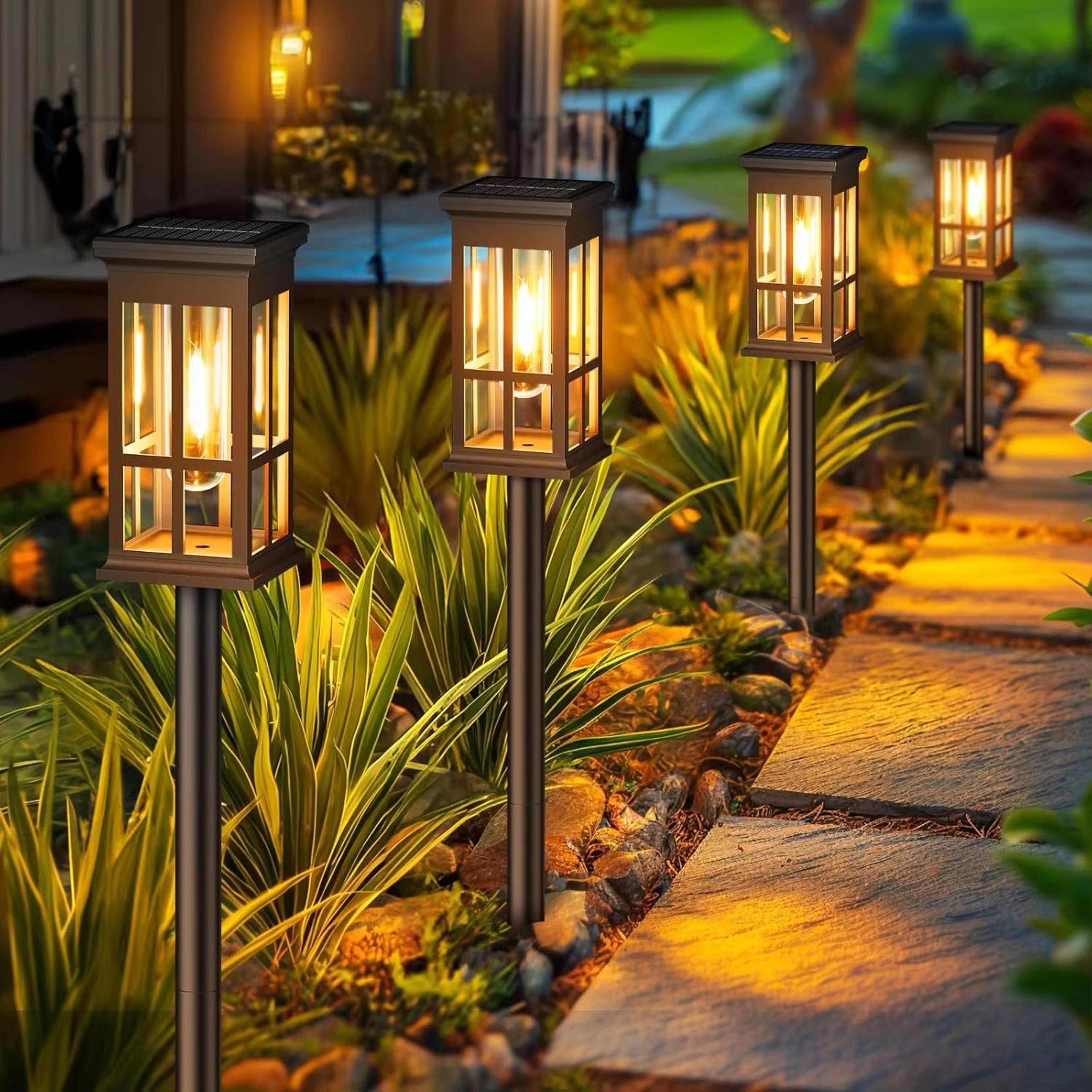 solarglow led pathway lights set for garden walkways and outdoor landscaping