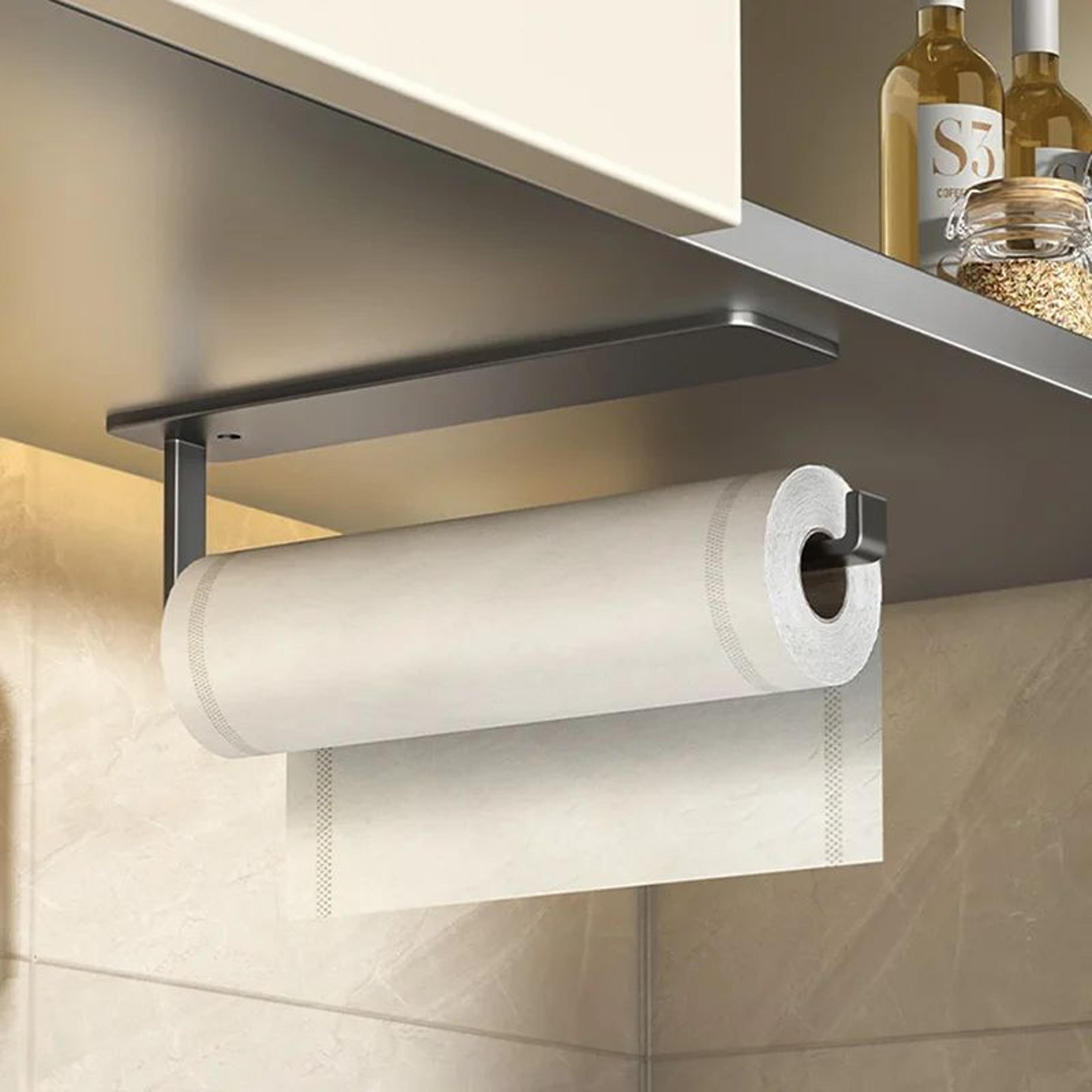 self adhesive kitchen paper towel holder no drill wall mounted rack