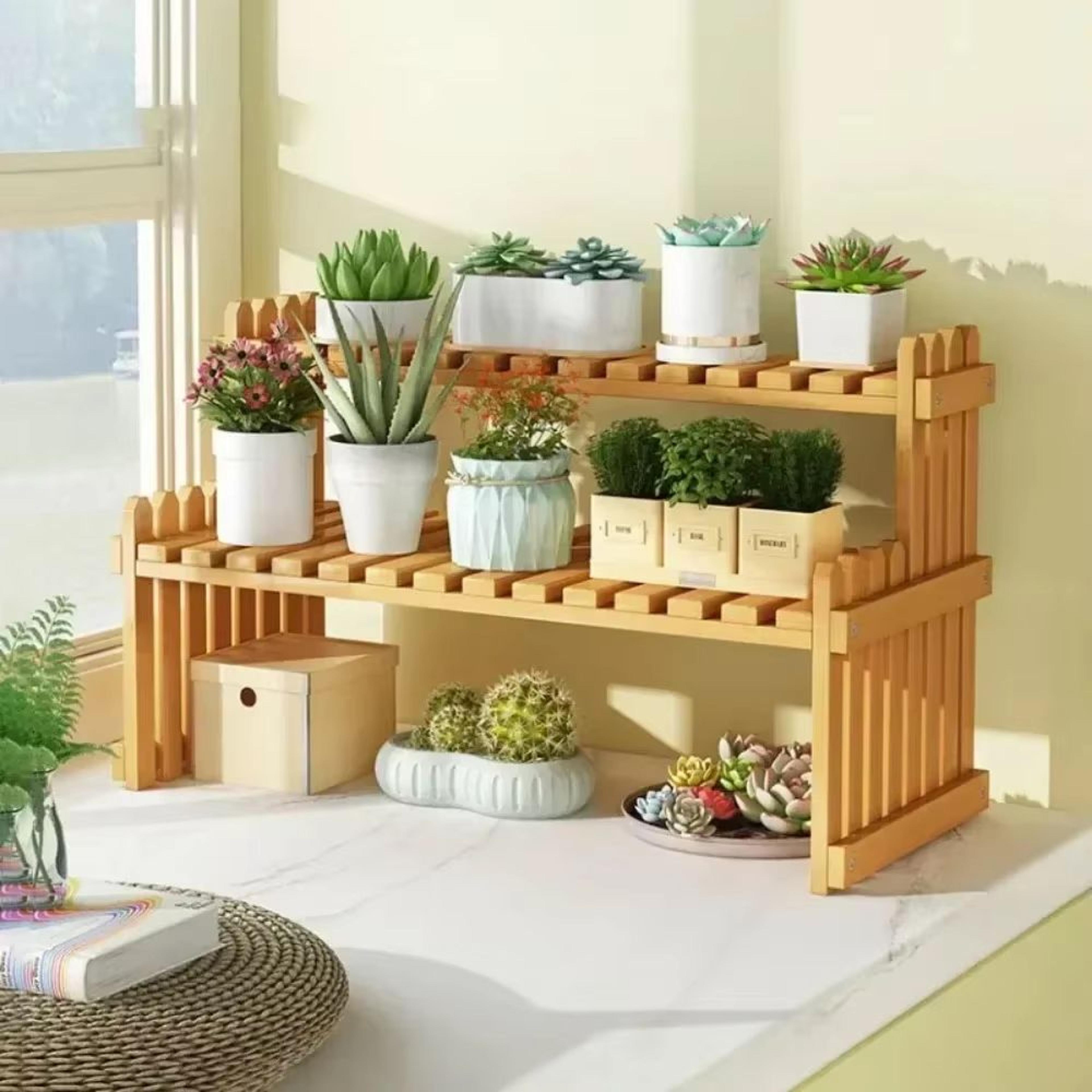 multi layer indoor plant stand shelf for balcony, window, and home storage