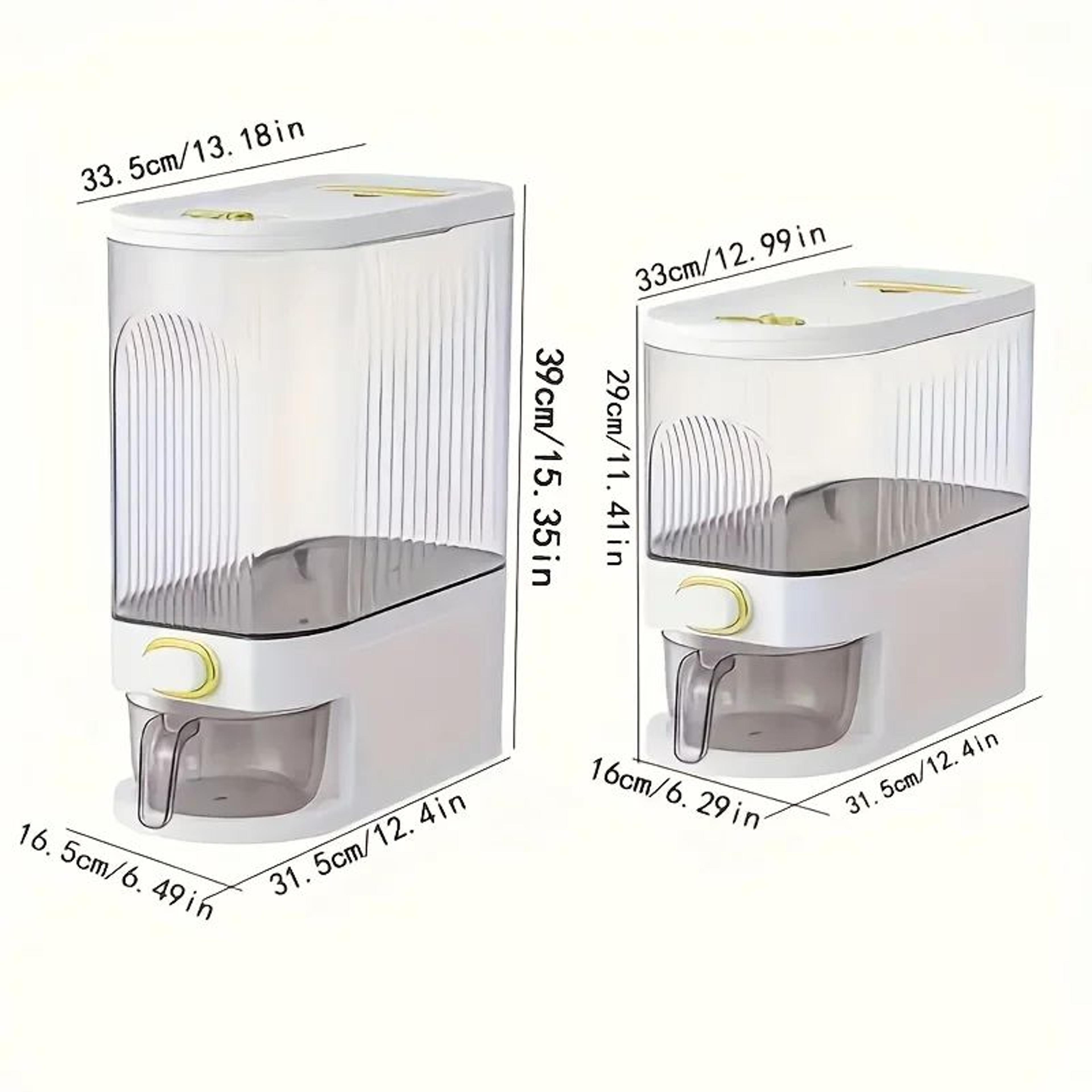 11lb 22lb rice dispenser with measuring cup and time marking airtight storage container