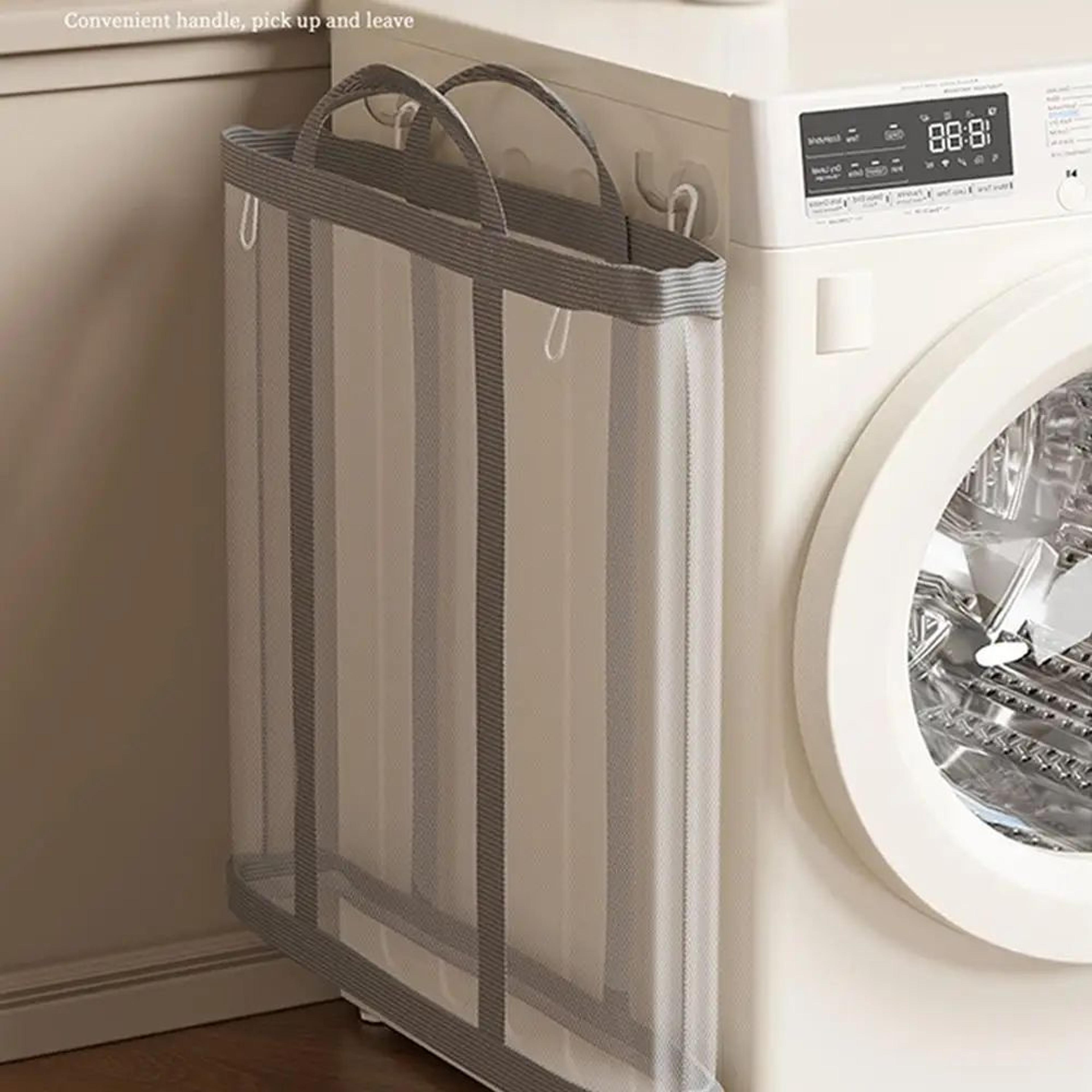 flexifold laundry basket bag with handles for clothes and toy storage
