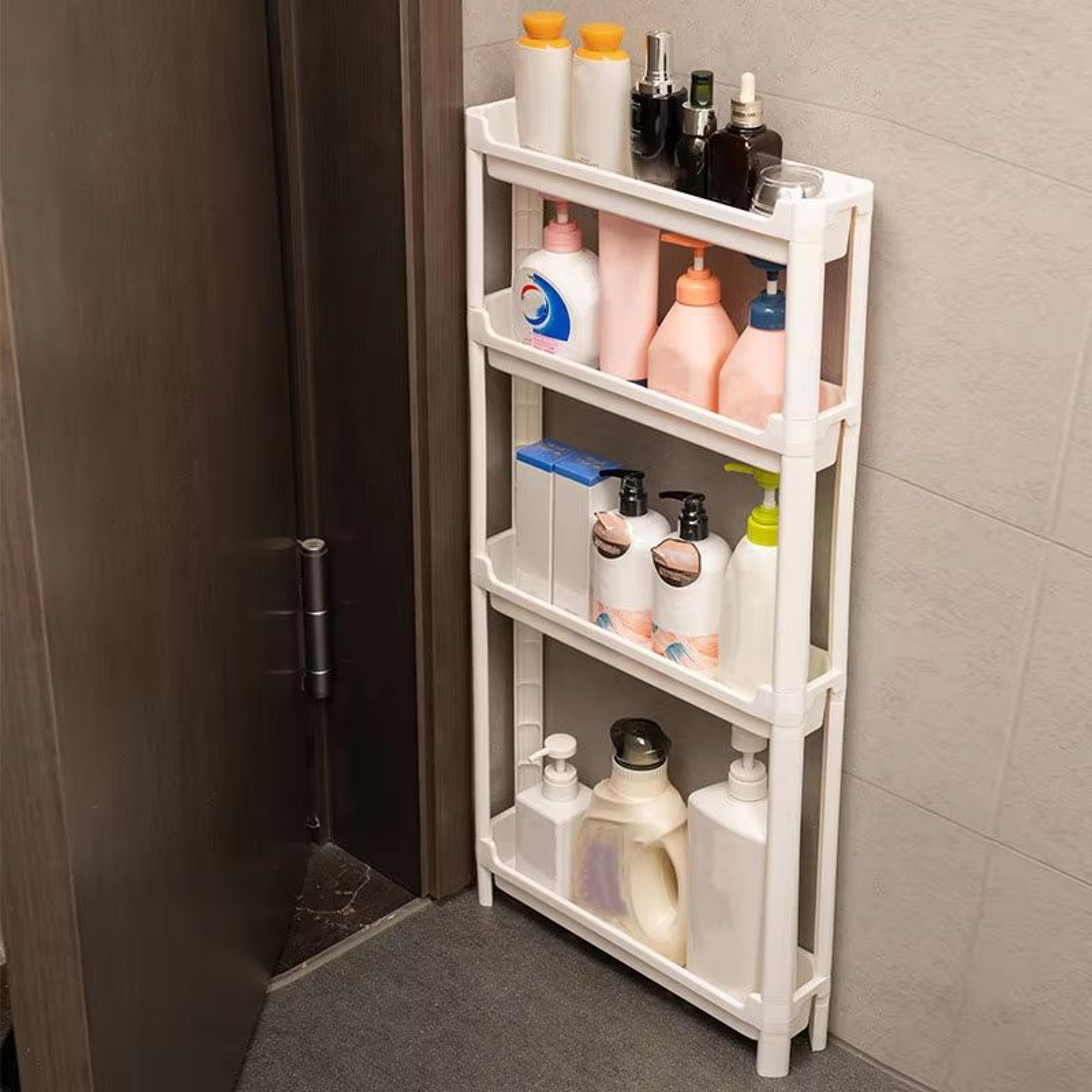 slimslide behind door storage cabinet trolley for bathroom and kitchen
