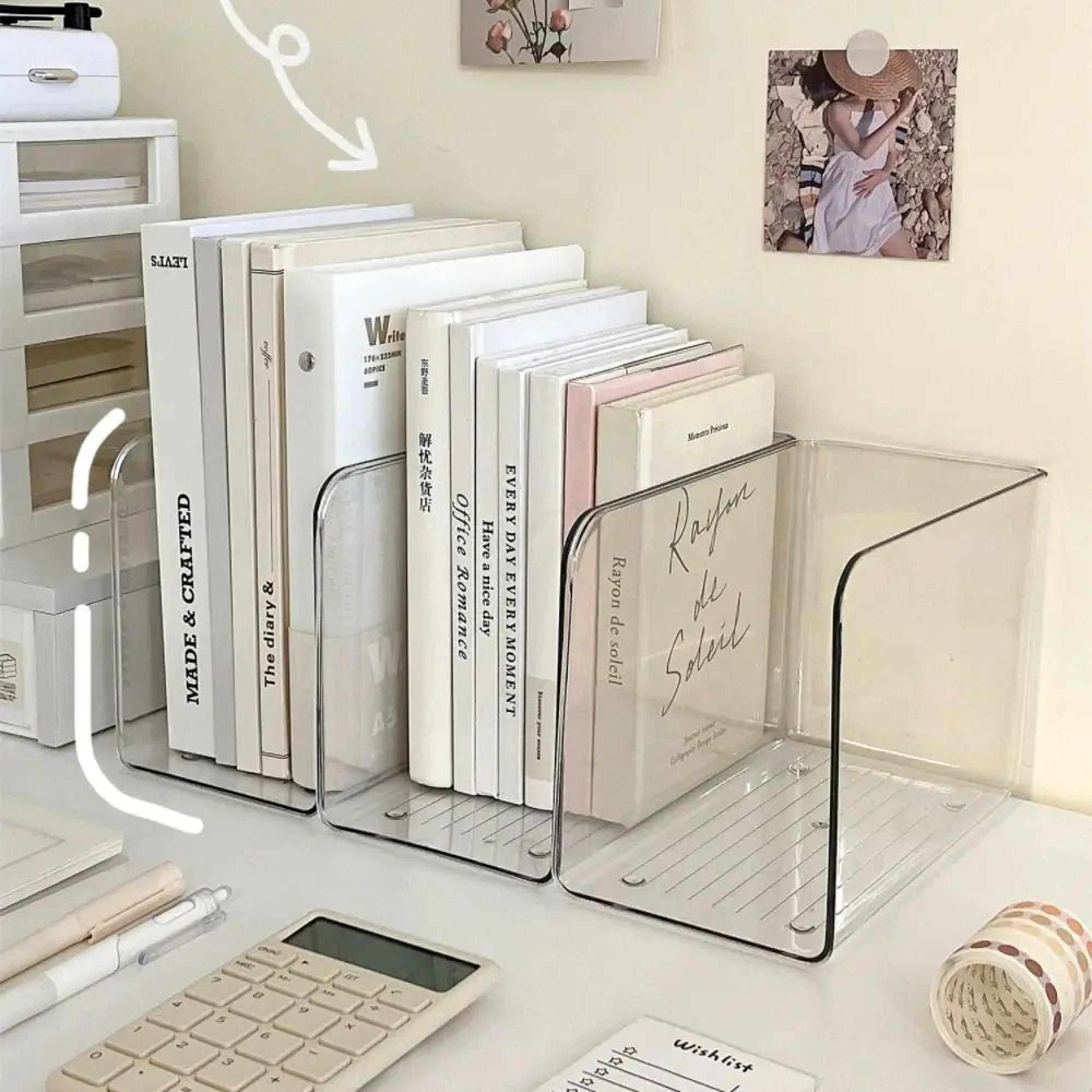 transparent acrylic book stand u shape desk organizer rack
