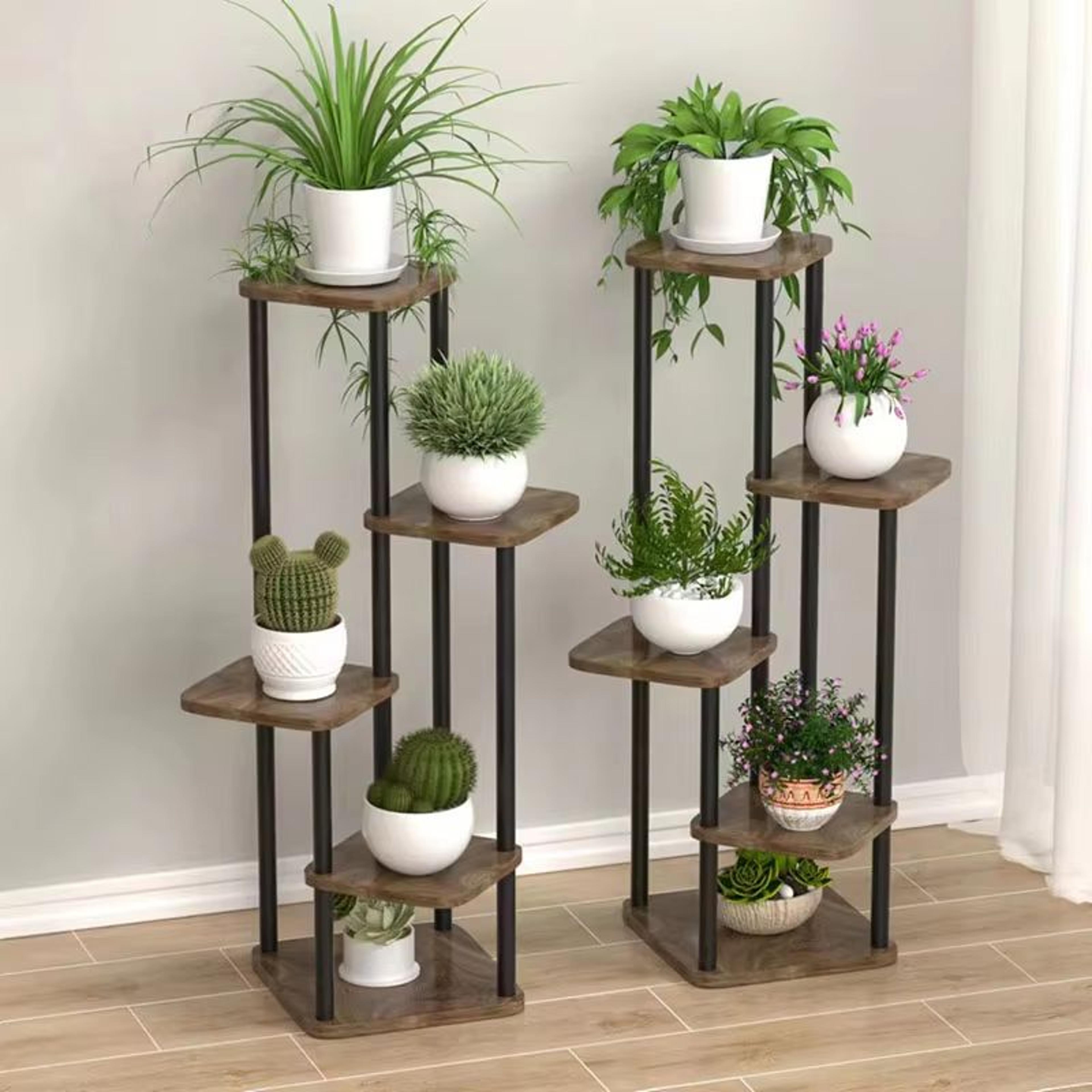 multi tier wooden plant stand indoor flower shelf rack for multiple pots