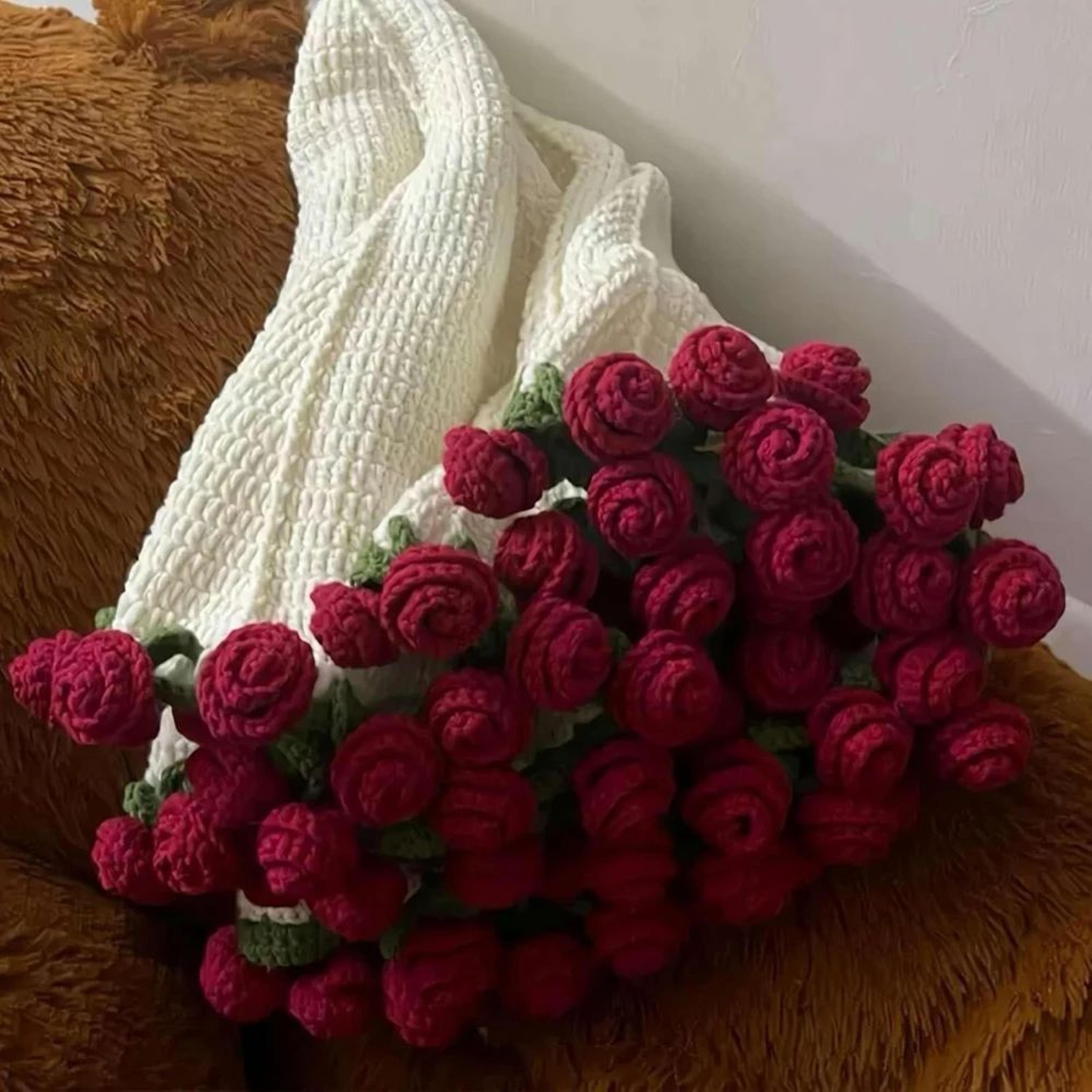 floral bouquet knit blanket soft lightweight decorative throw gift