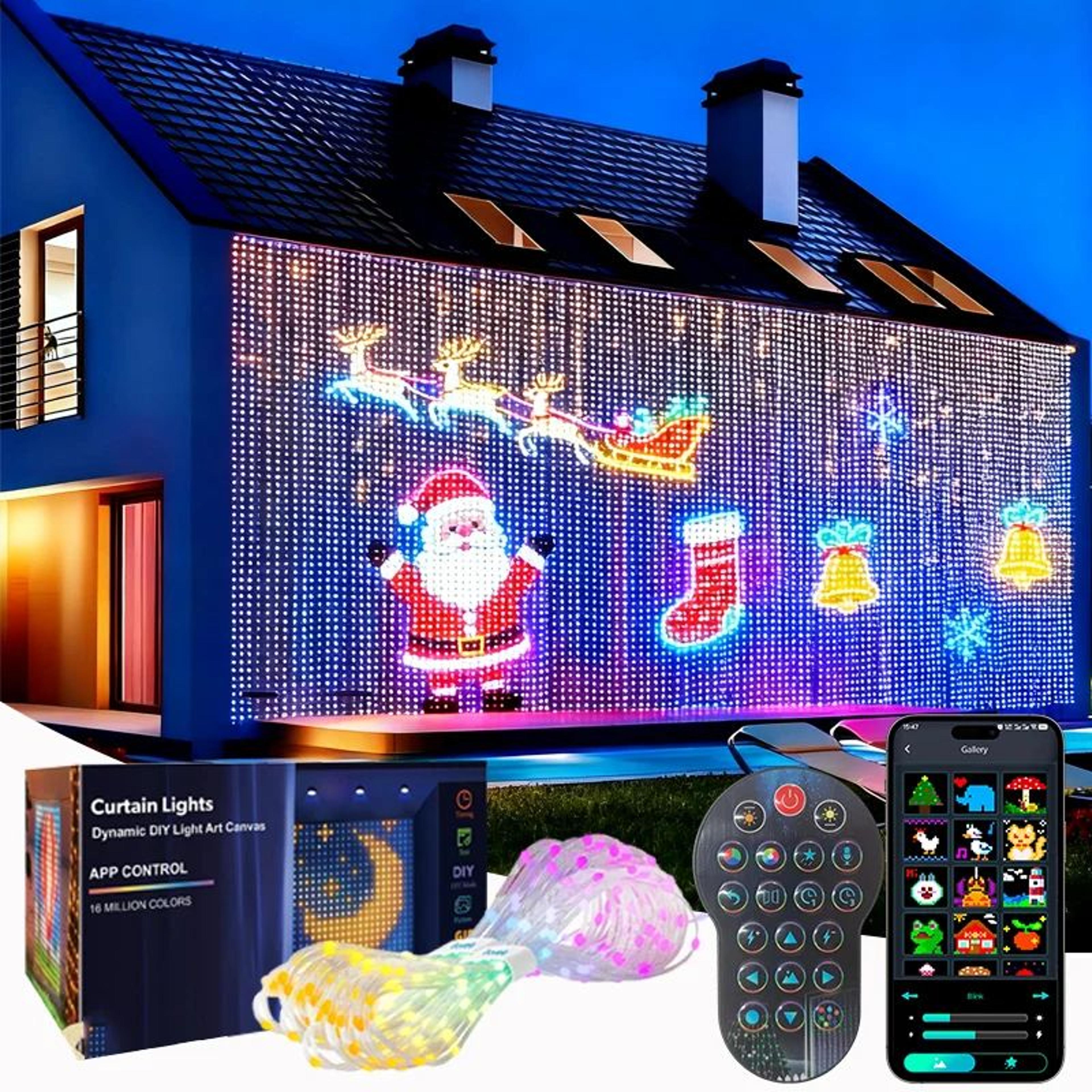 smart led curtain lights with app control music sync waterproof diy display lights