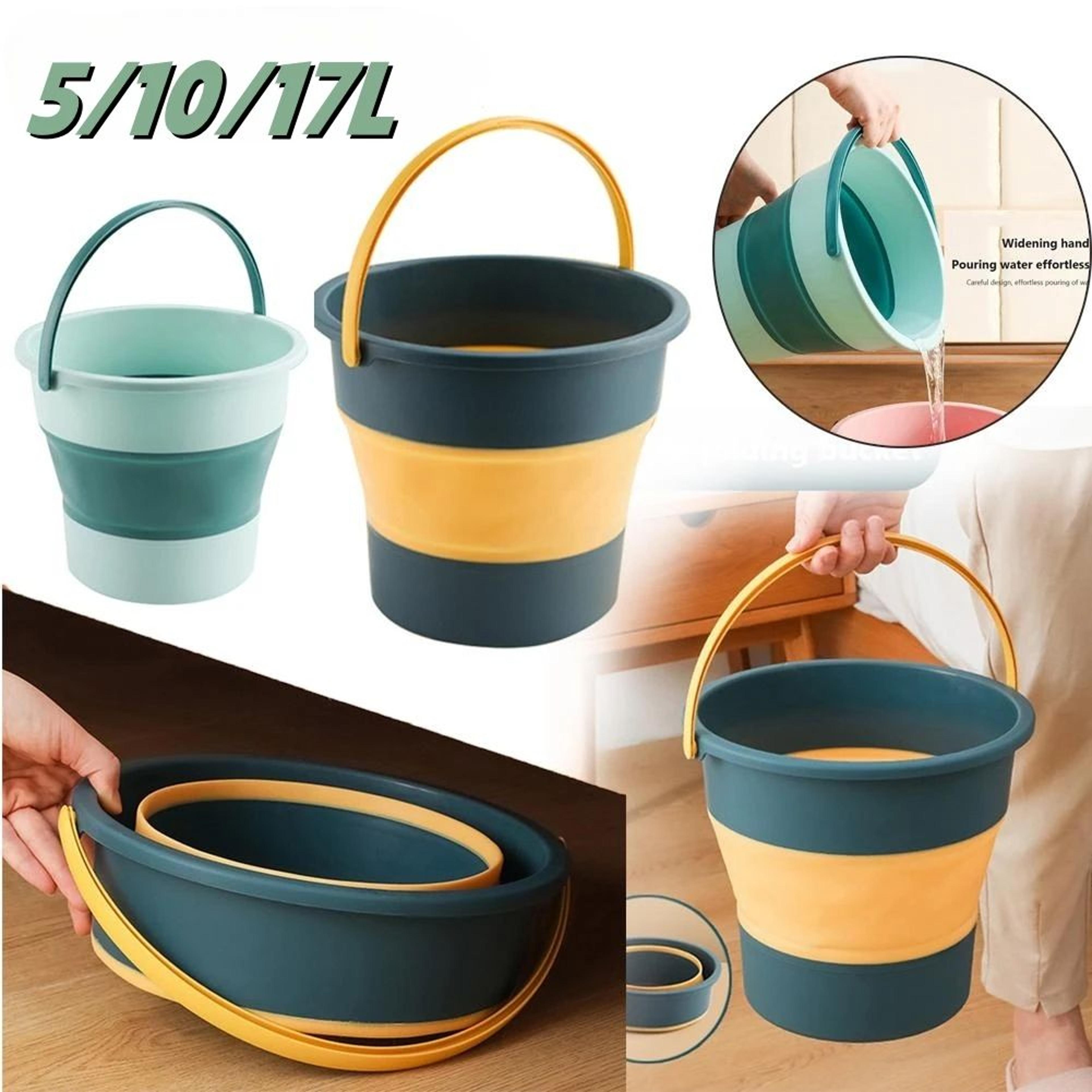collapsible silicone bucket portable folding water bucket with lid for camping car wash and outdoor use