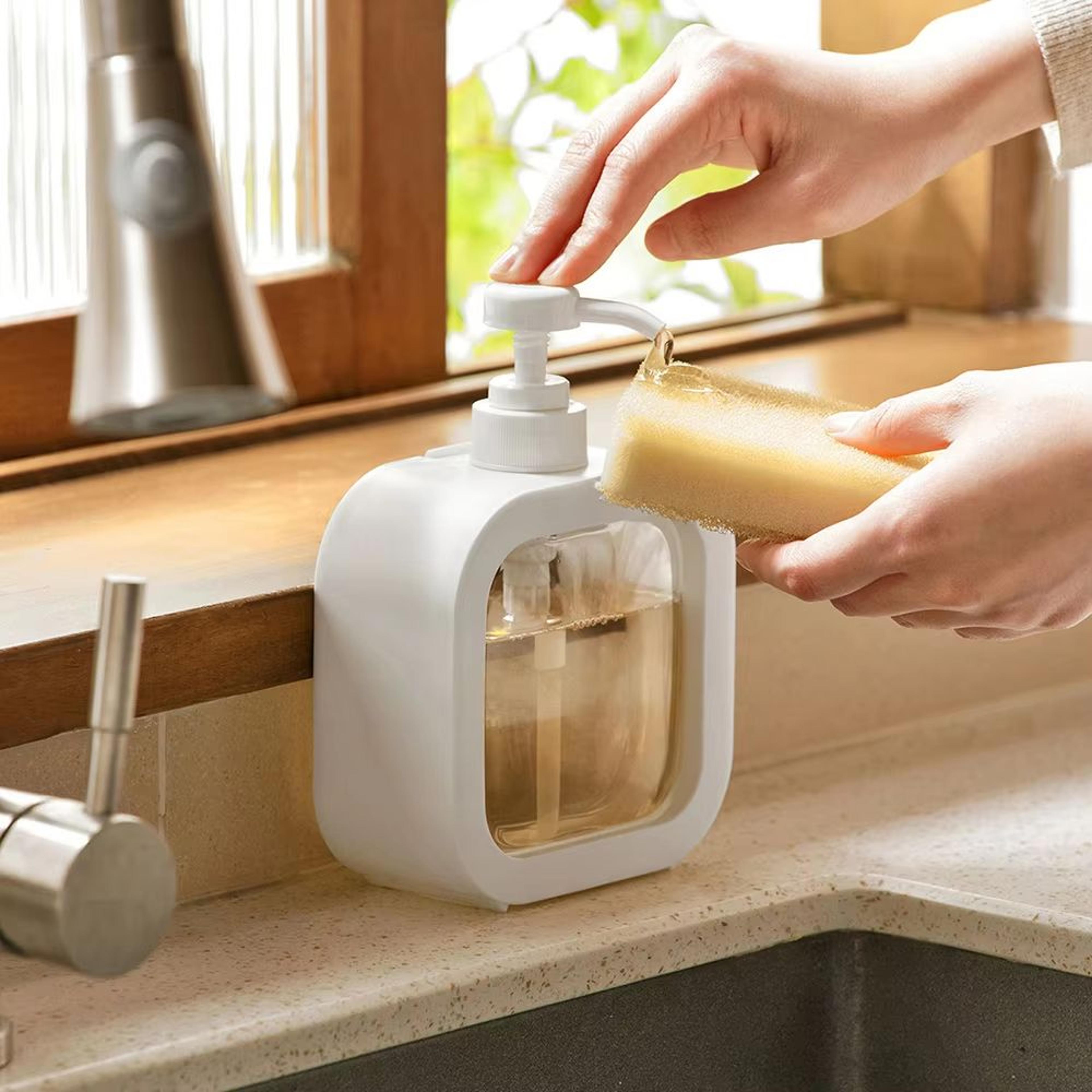 large capacity transparent soap dispenser bottle leakproof press pump refillable container