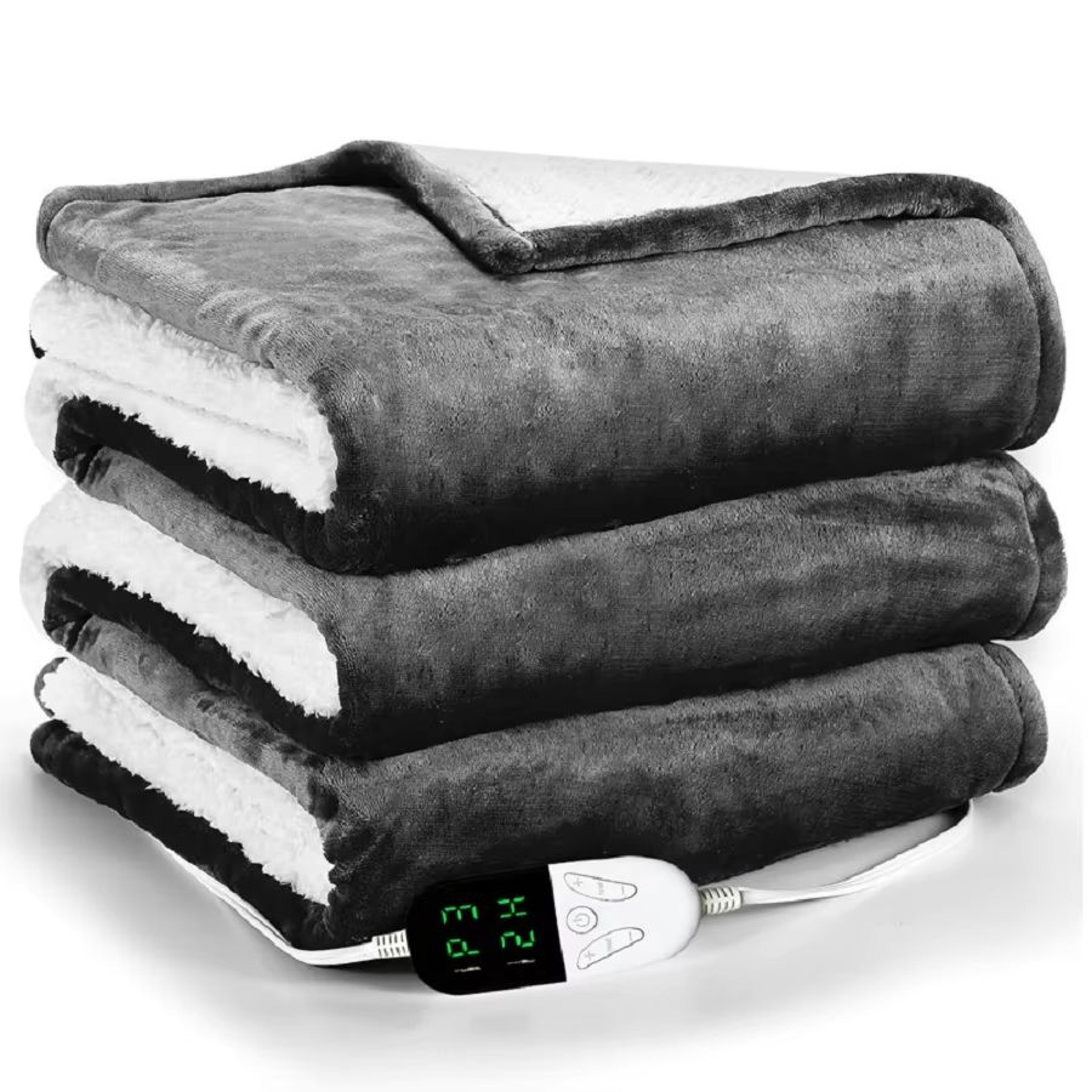 electric heated throw blanket 50x60in soft plush 6 heat levels auto shut off