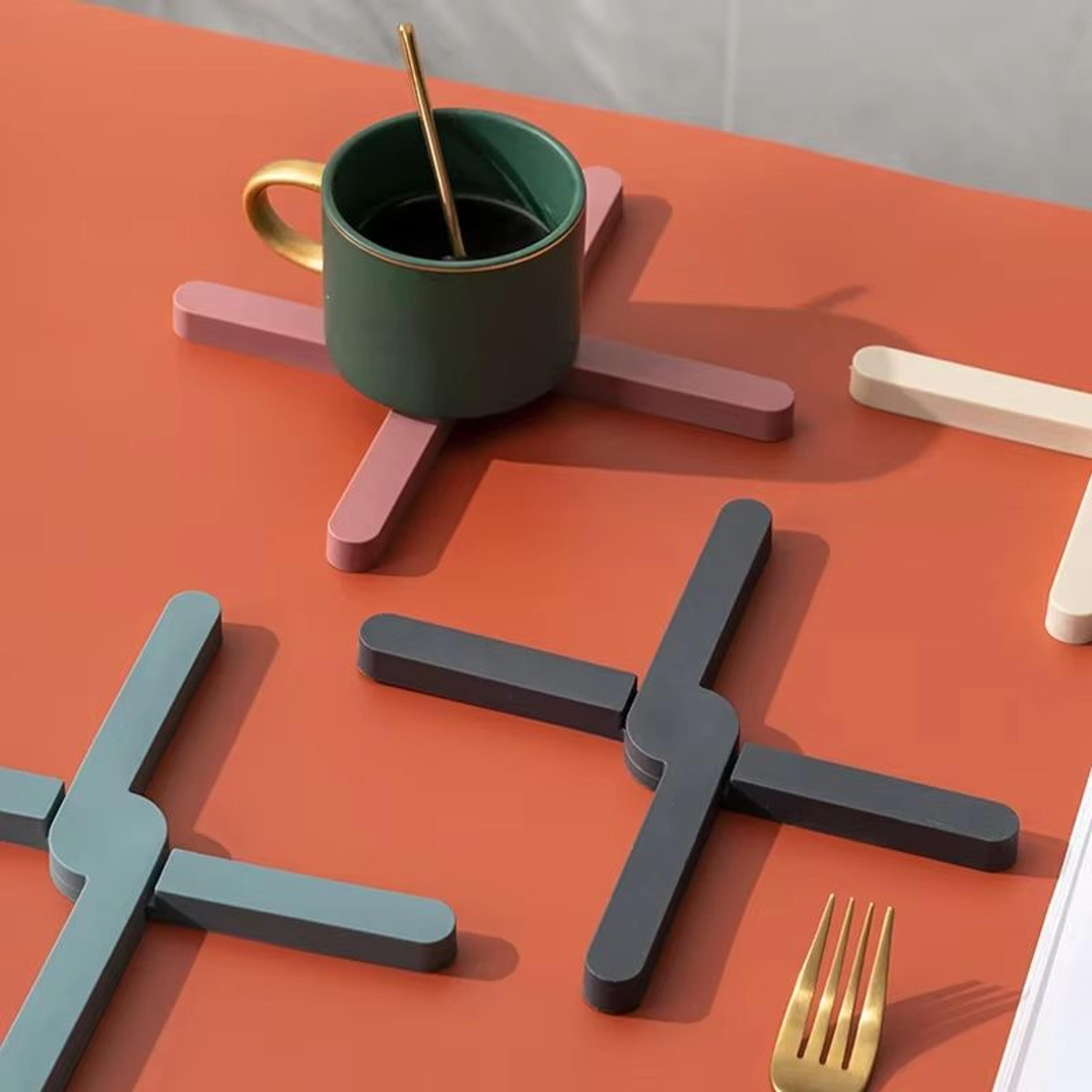 foldable silicone heat resistant trivet mat for pots pans and table protection