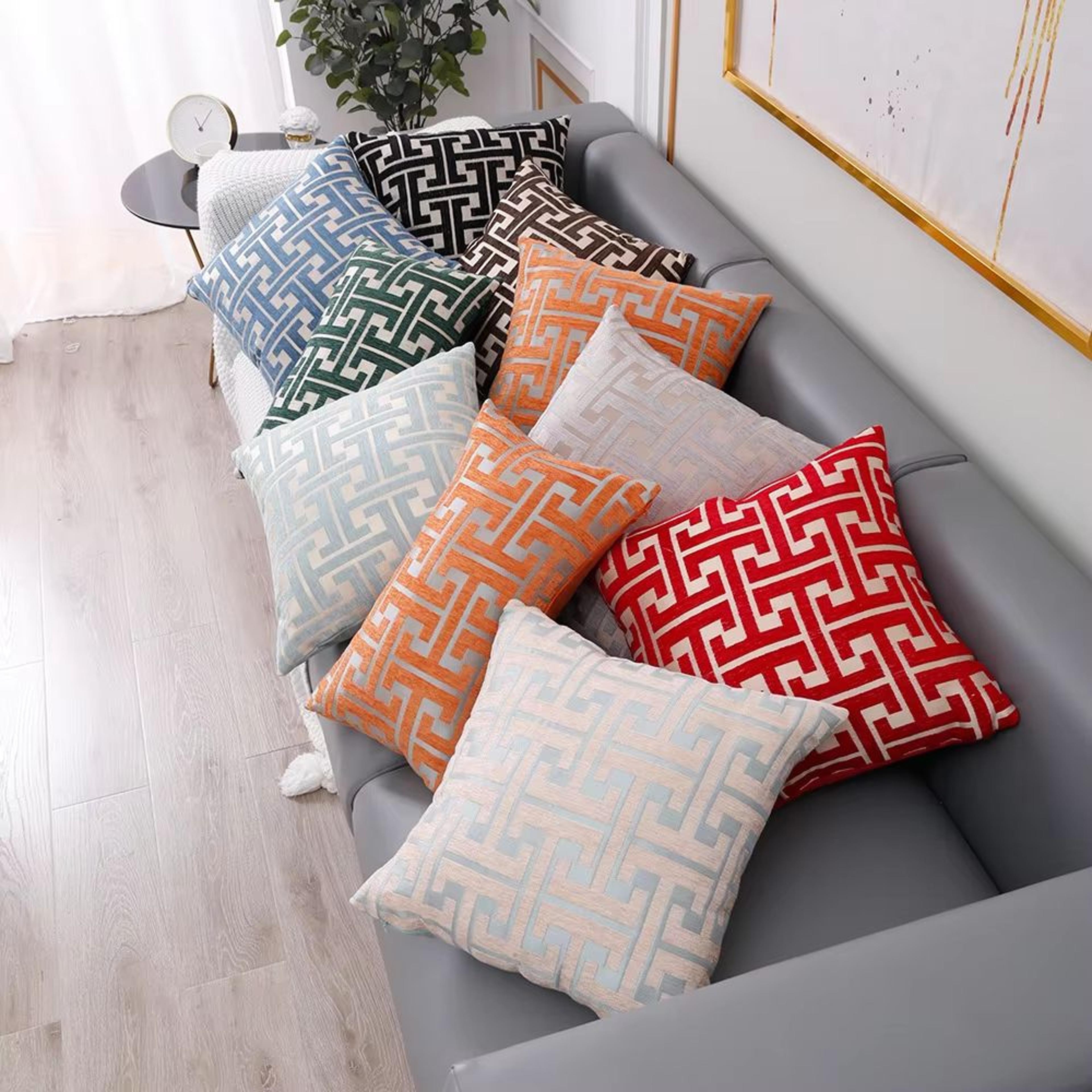 geometric jacquard polyester pillow cover modern sofa lumbar decor