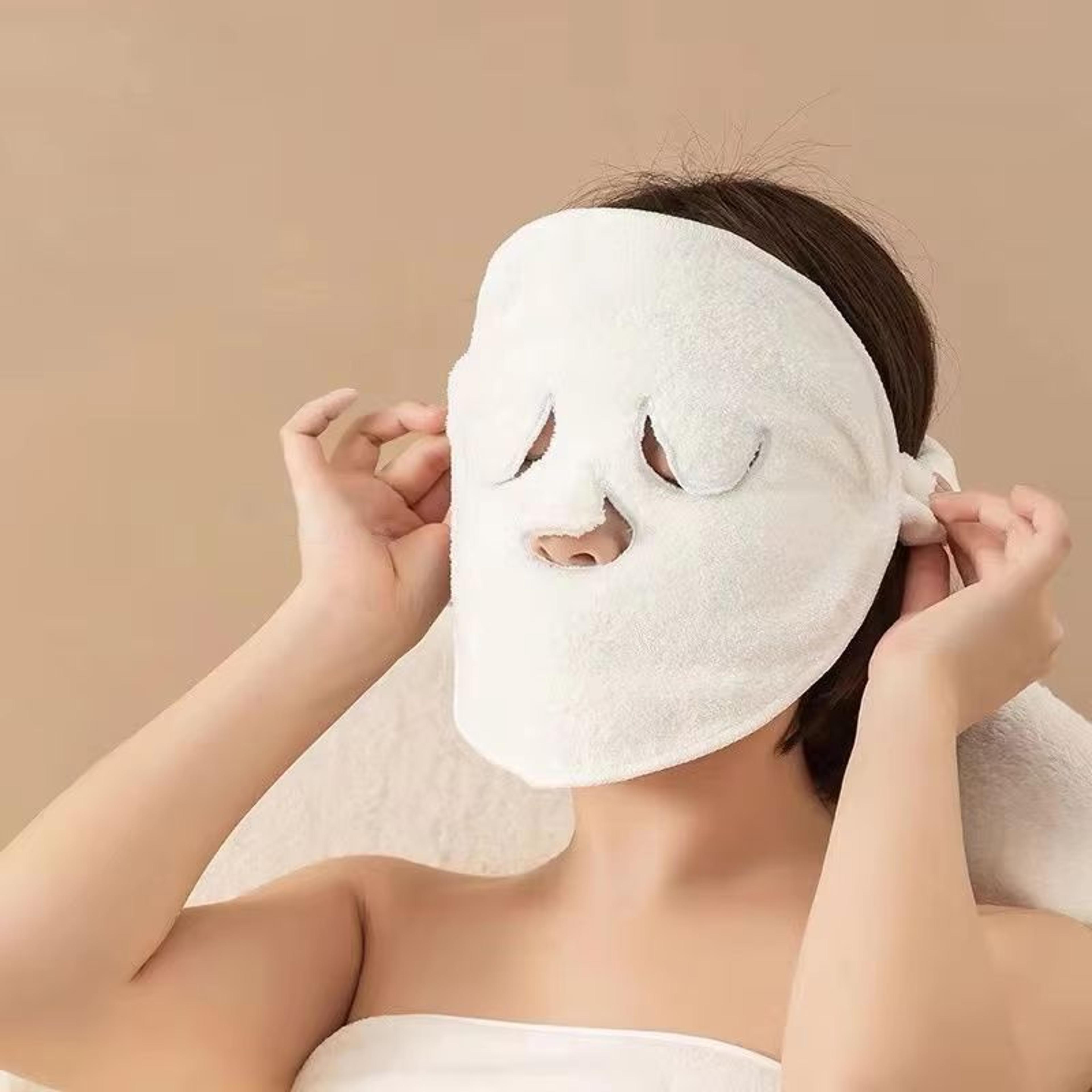 thick facial towel for hot & cold compress reusable beauty face cloth