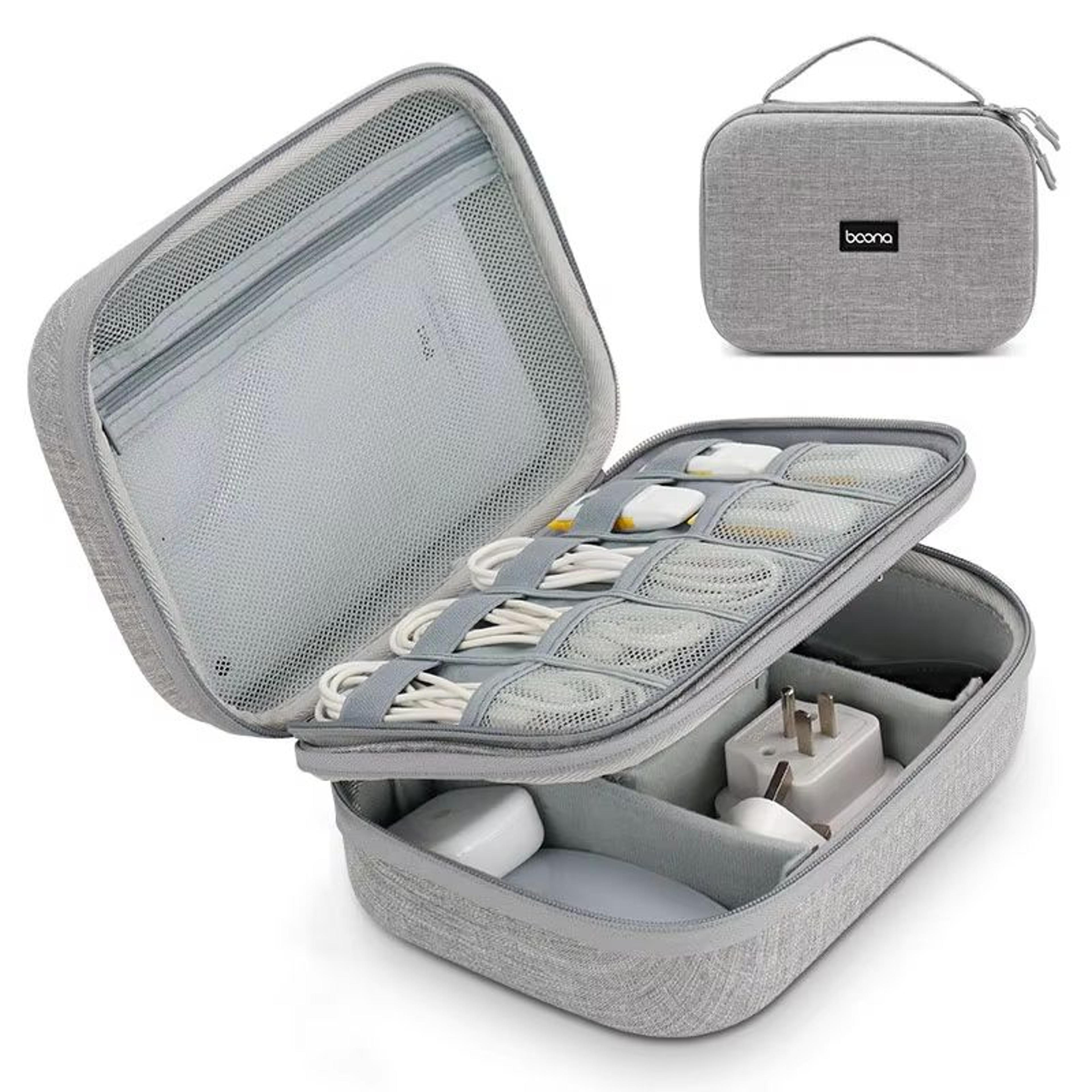 large capacity eva travel electronics organizer hard protective cable case