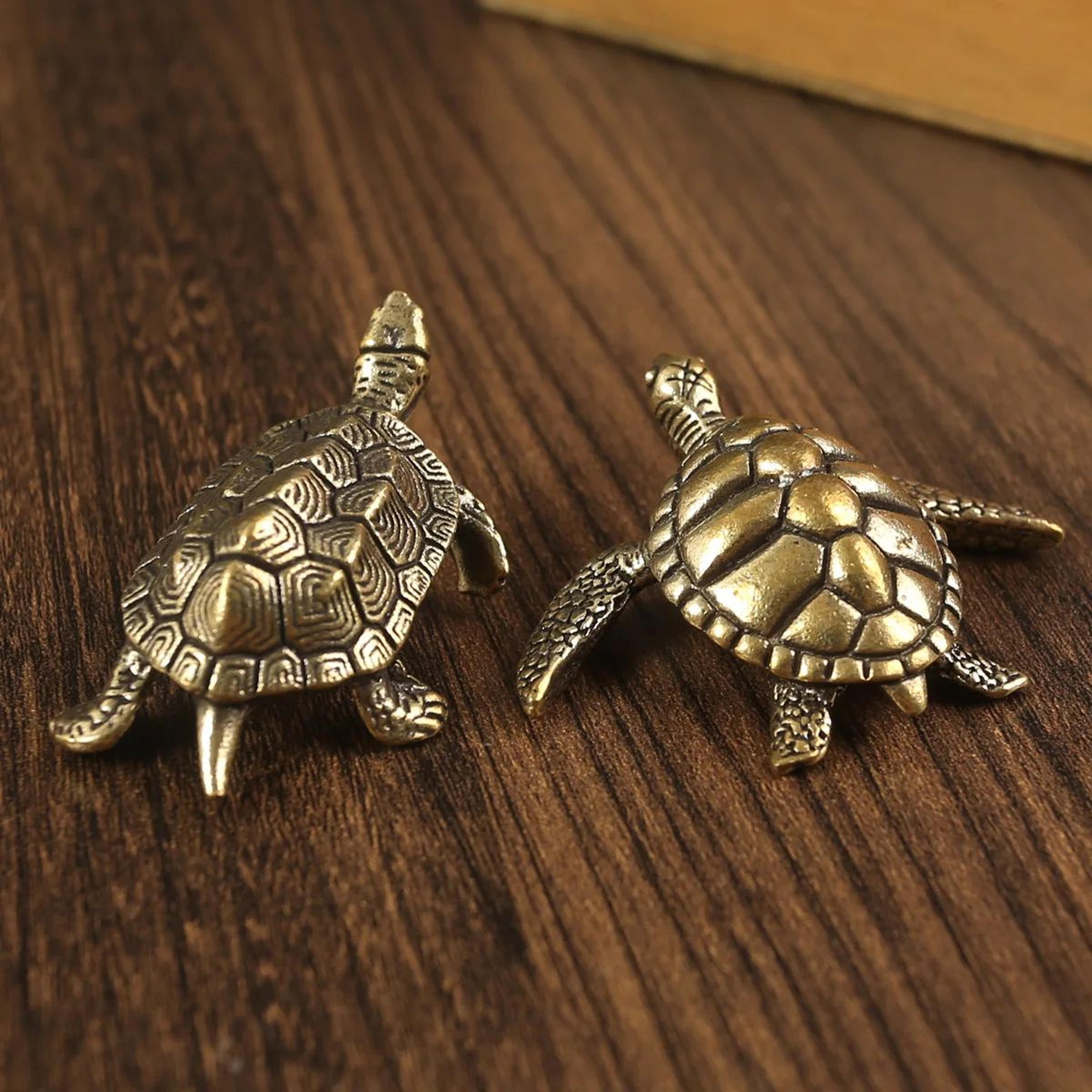 pure copper feng shui turtle statue vintage brass tortoise desk ornament