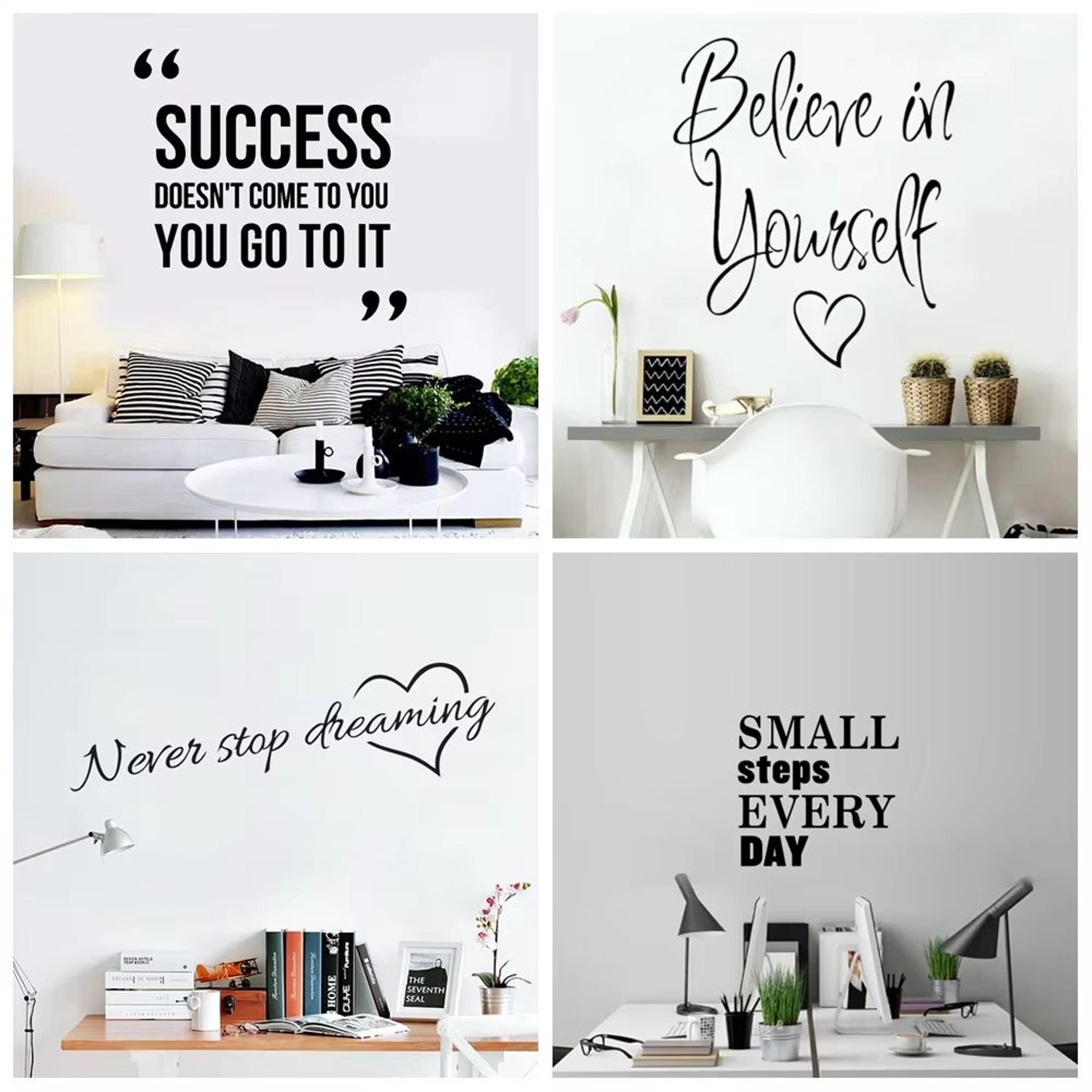 inspirational short phrase wall sticker decal for home and kids room waterproof wall art