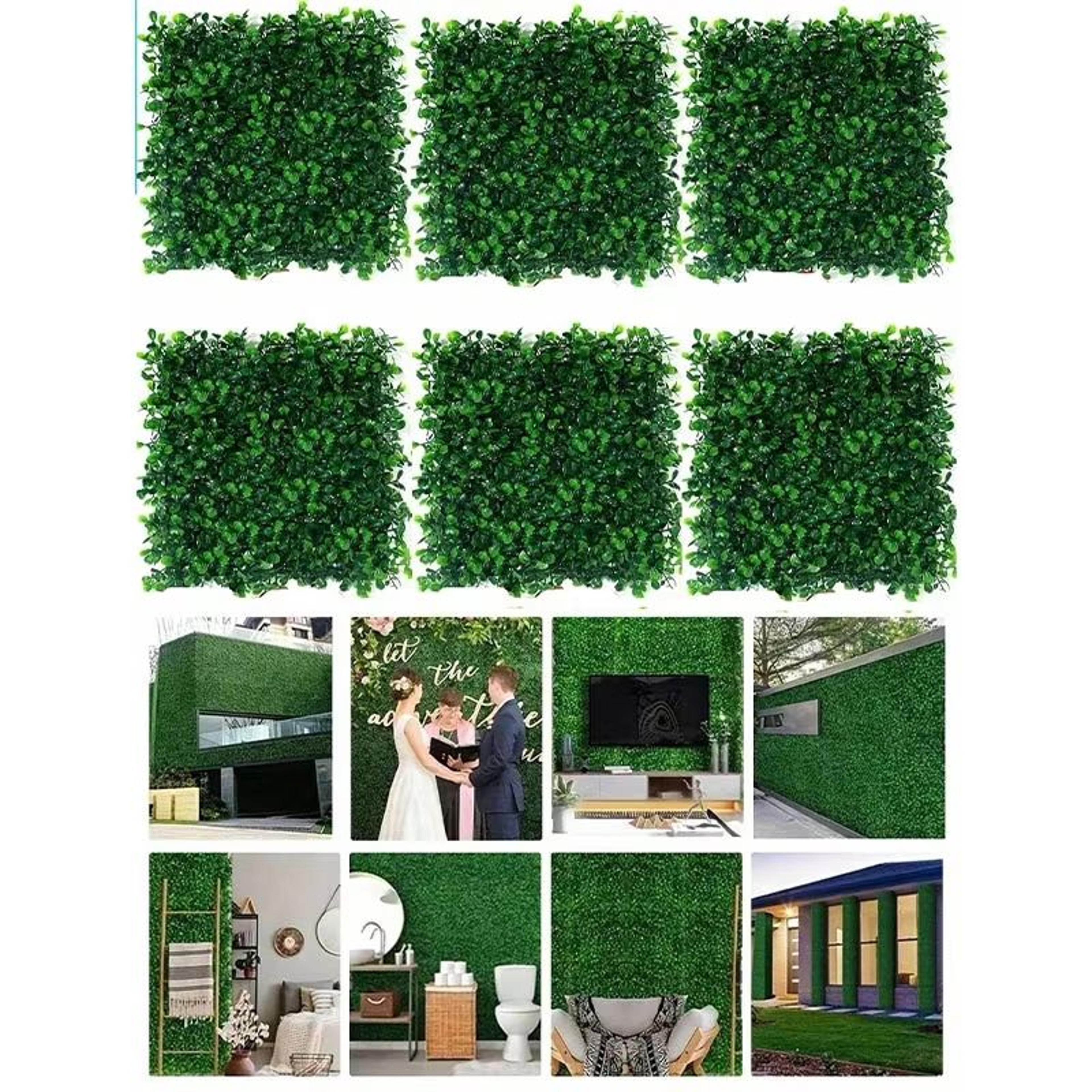 uv-protected artificial boxwood wall panels set for privacy fence and green decor