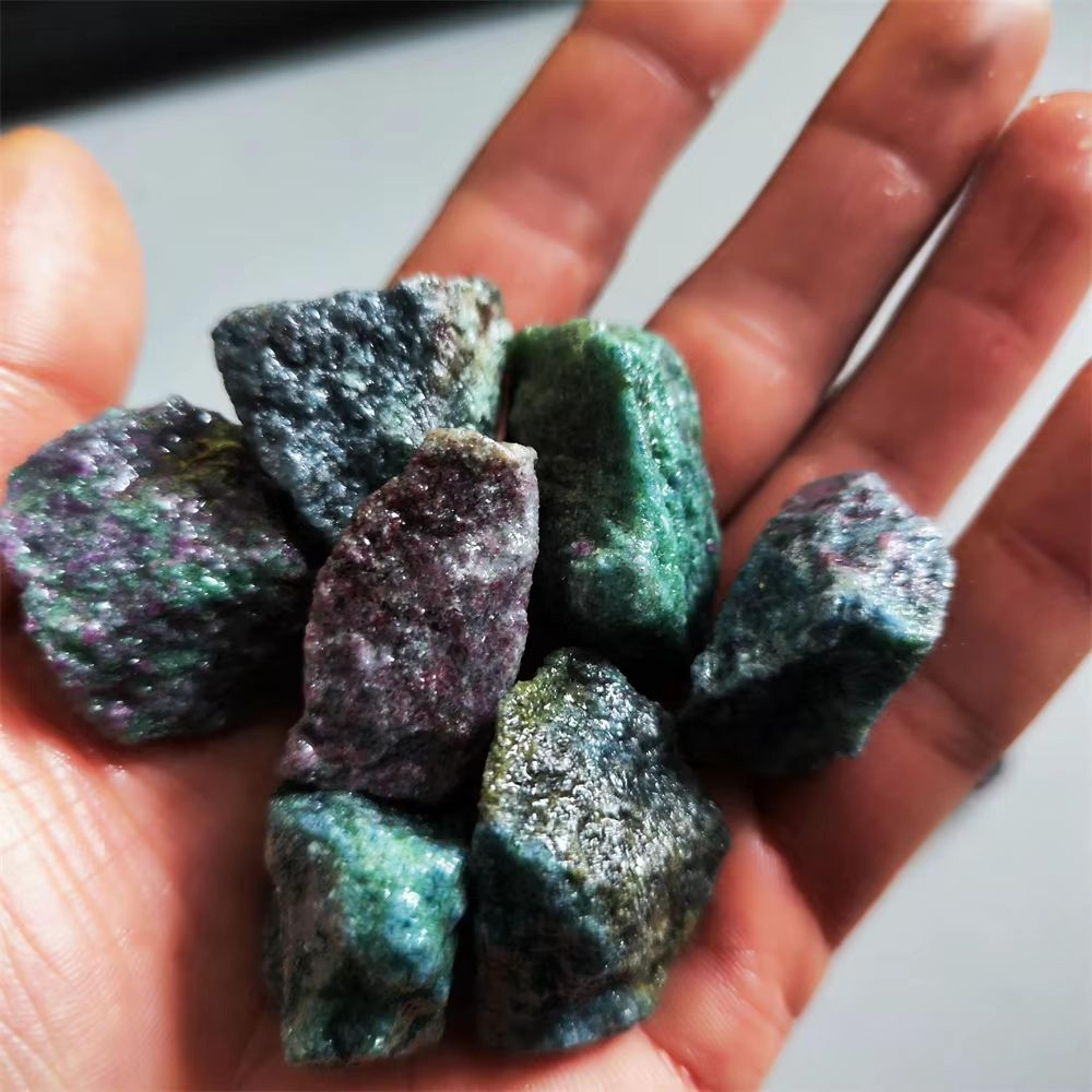 natural raw gemstone mineral specimens set for uv display, collection & home decor