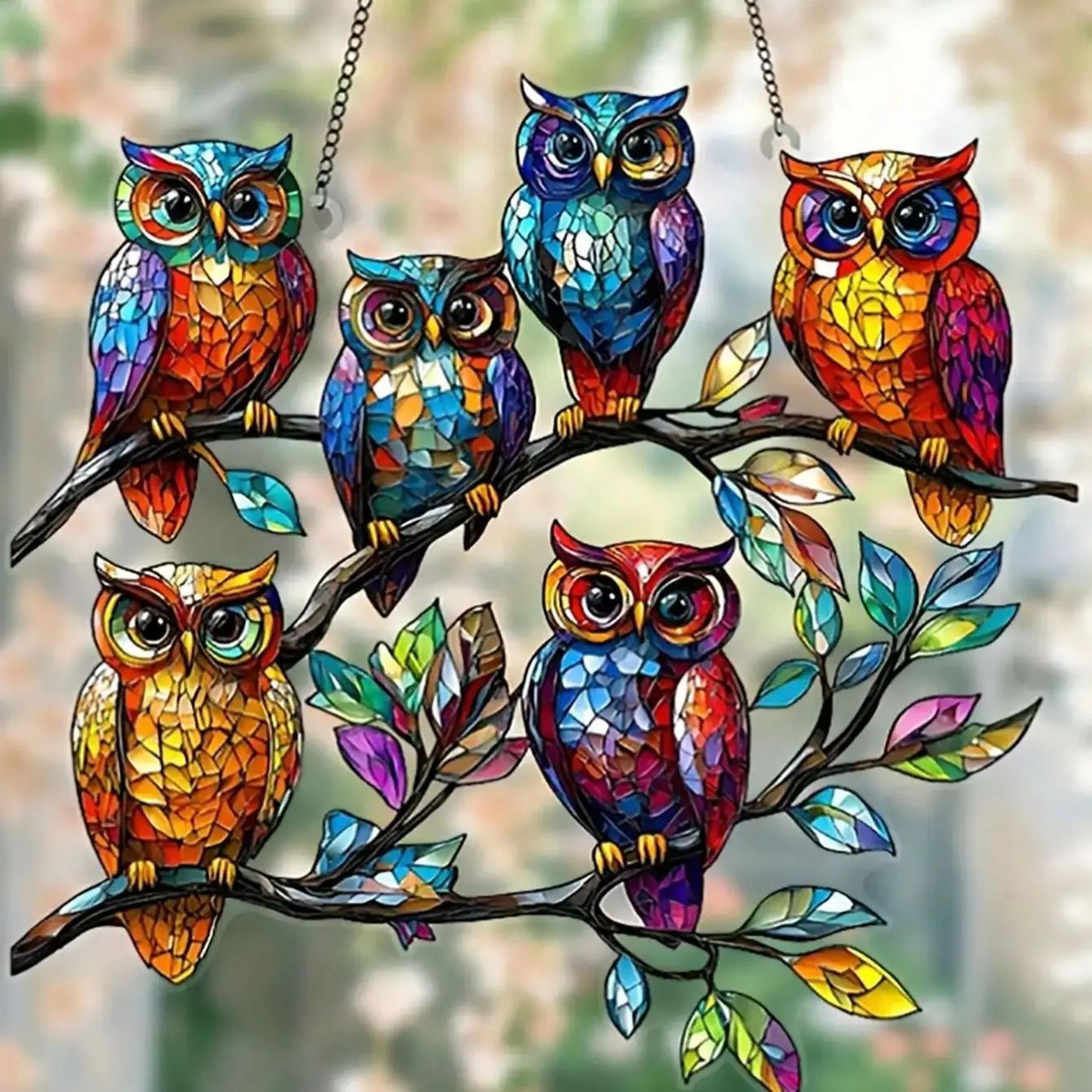 colorful owl pendant light decorative hanging lamp for indoor and outdoor spaces