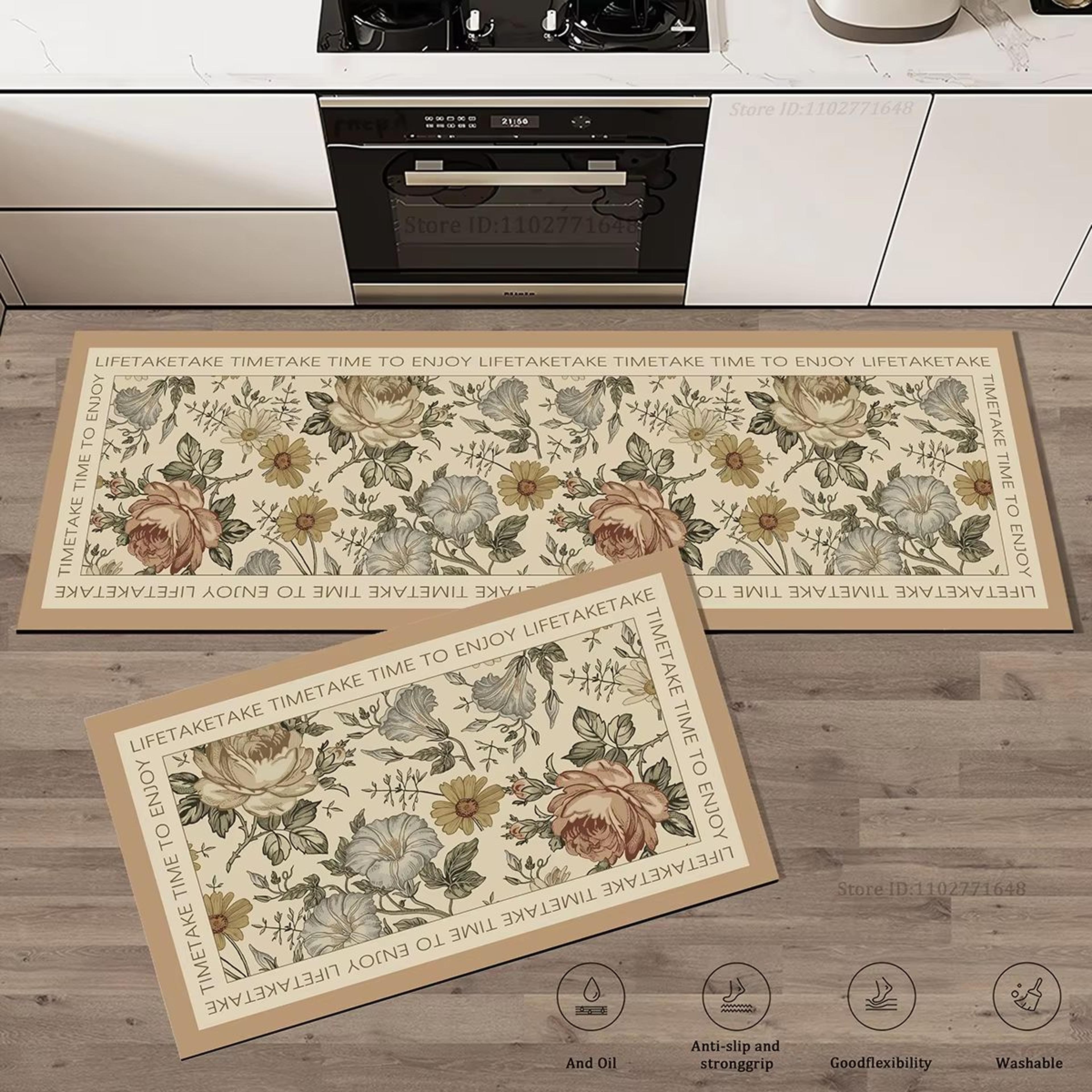 floral anti fatigue kitchen runner rug extra thick non slip long floor mat