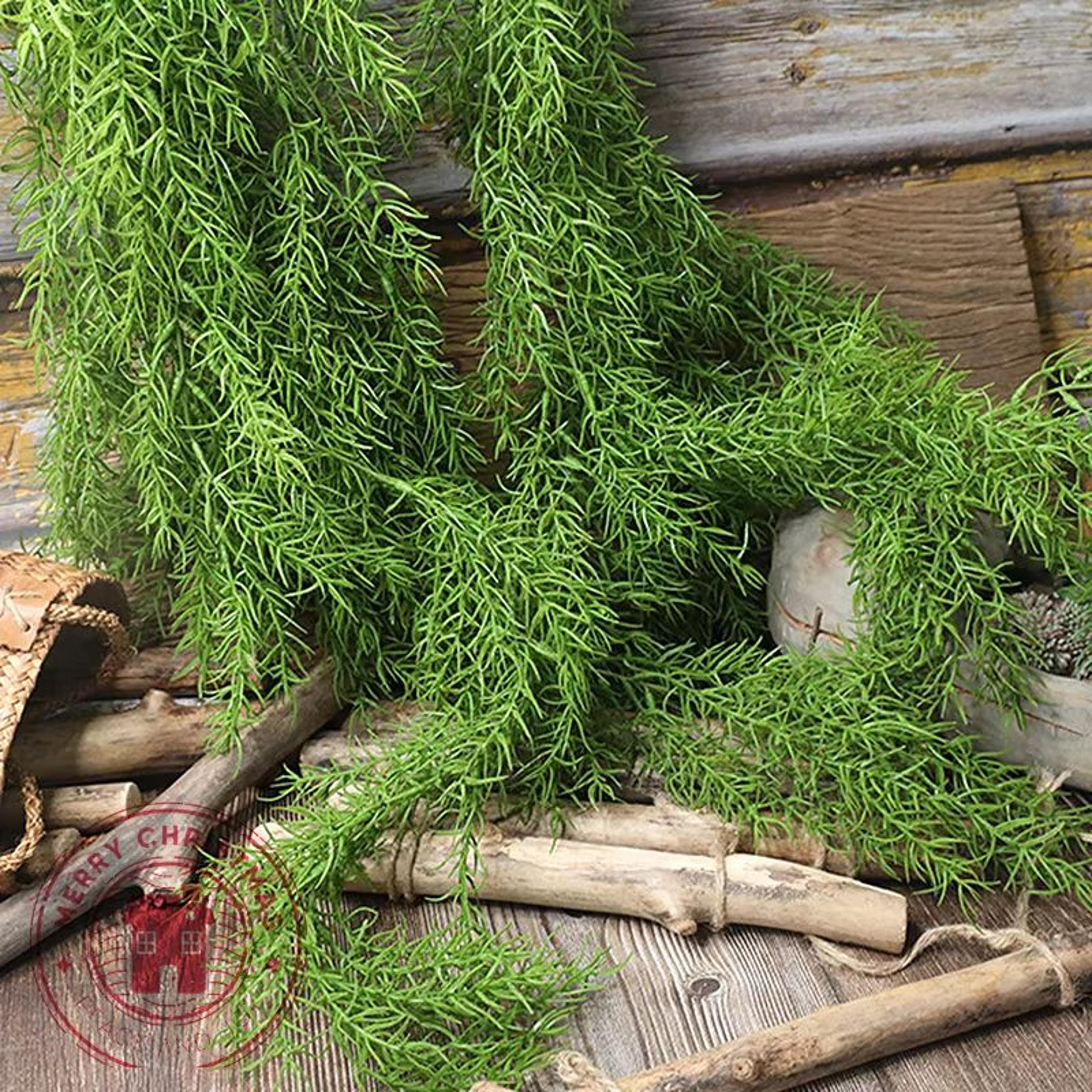 artificial pine needle hanging vine 105cm realistic green wall decor
