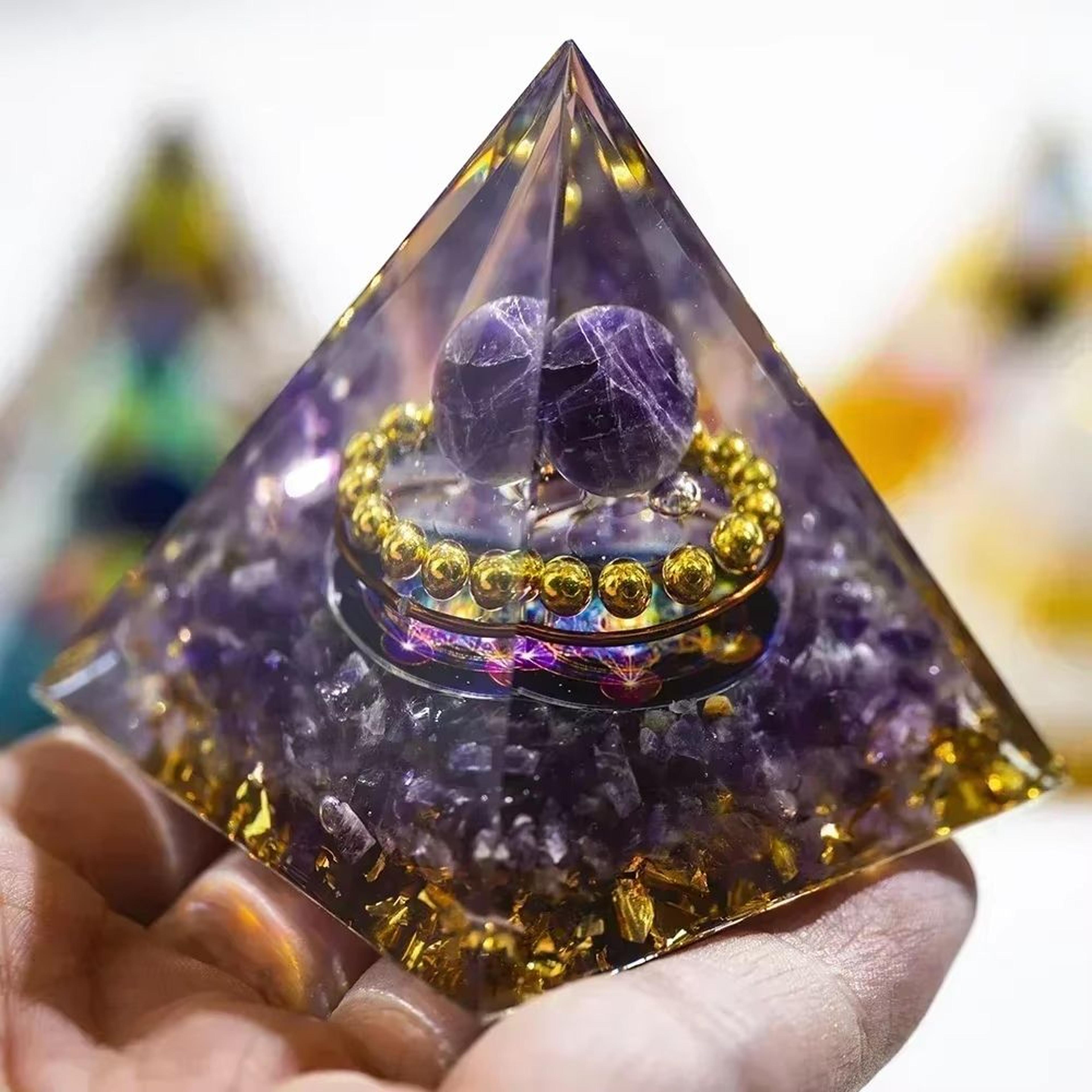 natural crystal pyramid energy generator for reiki healing and chakra balance decor